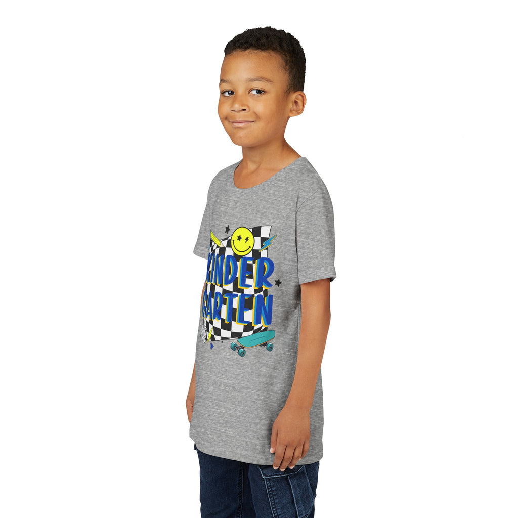 Kindergarten Retro Skate Youth T‑Shirt – Back to School Graphic Tee