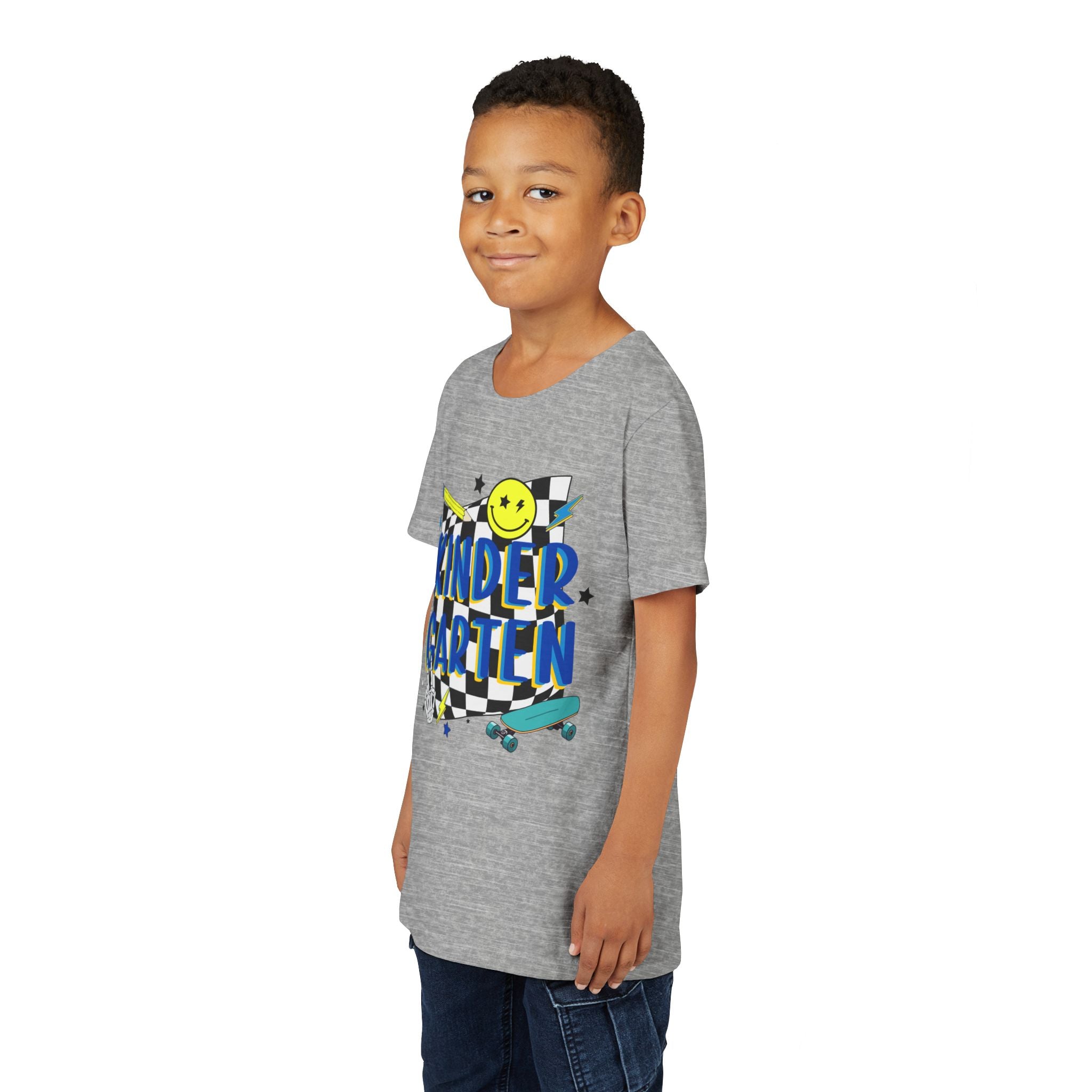 Kindergarten Retro Skate Youth T‑Shirt – Back to School Graphic Tee