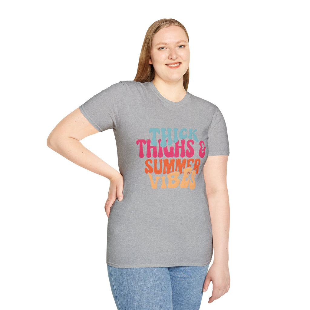 T-Shirt — Thick Thighs & Summer Vibes Retro Graphic Tee