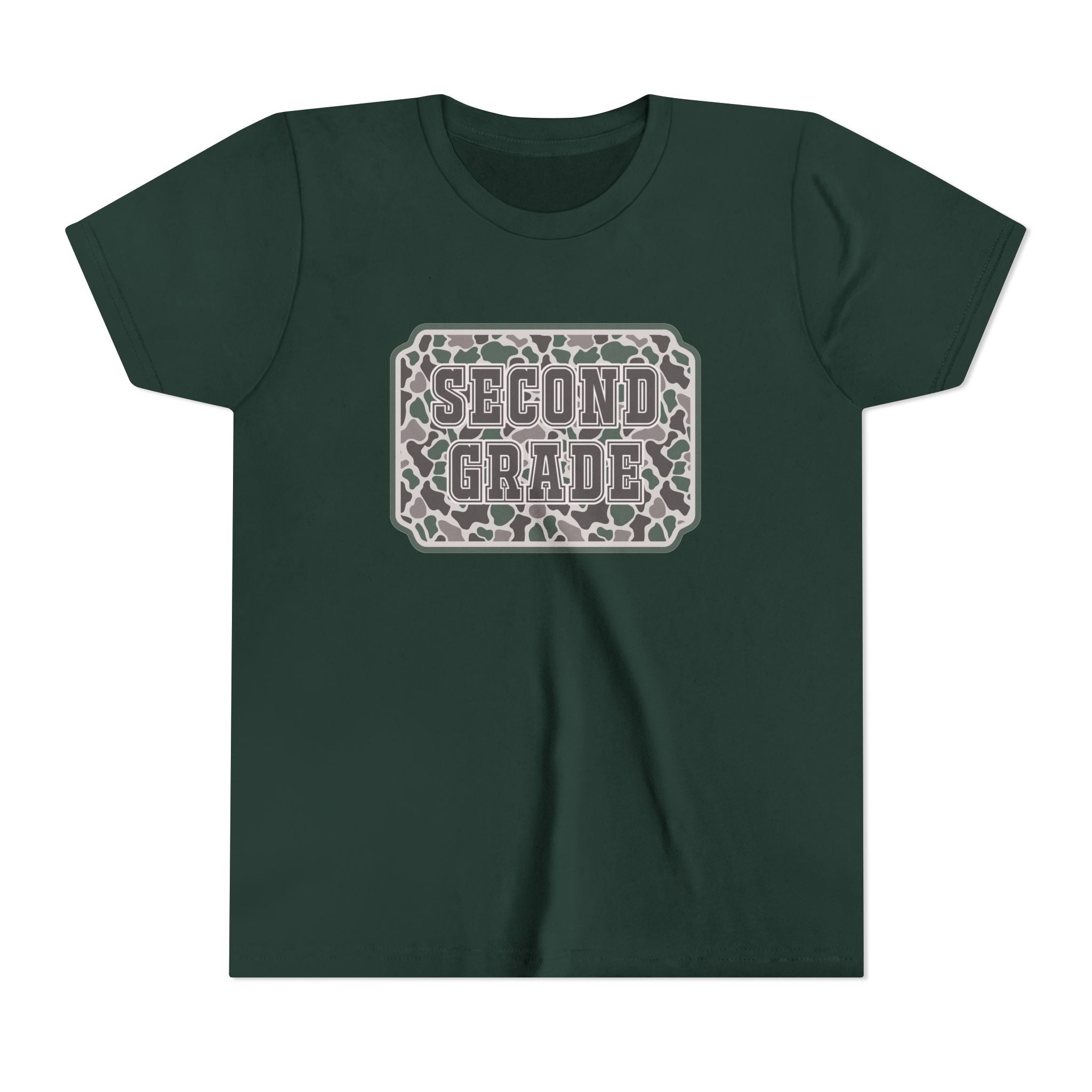 Second Grade Youth Tee - Camo Patch Back to School Shirt