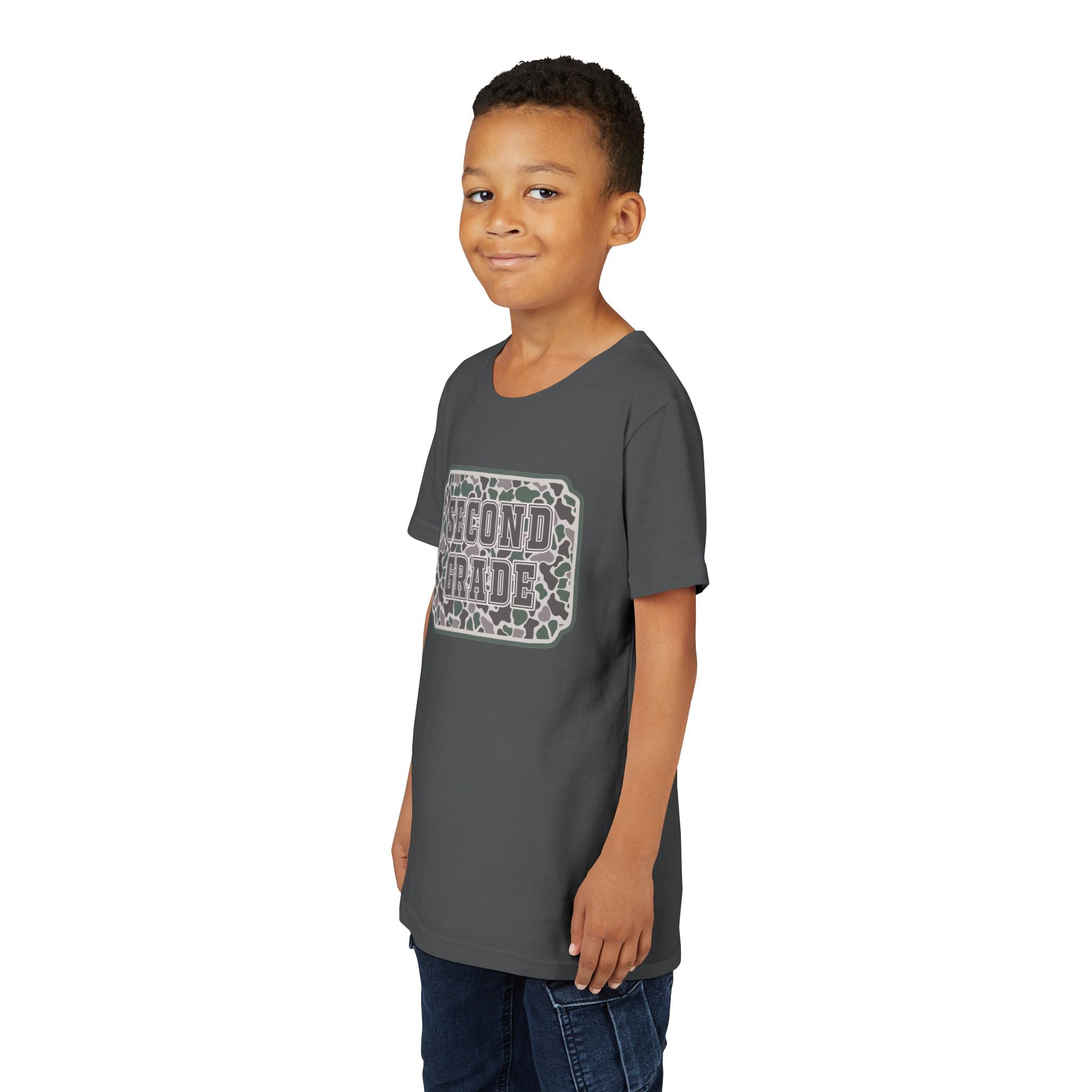 Second Grade Youth Tee - Camo Patch Back to School Shirt