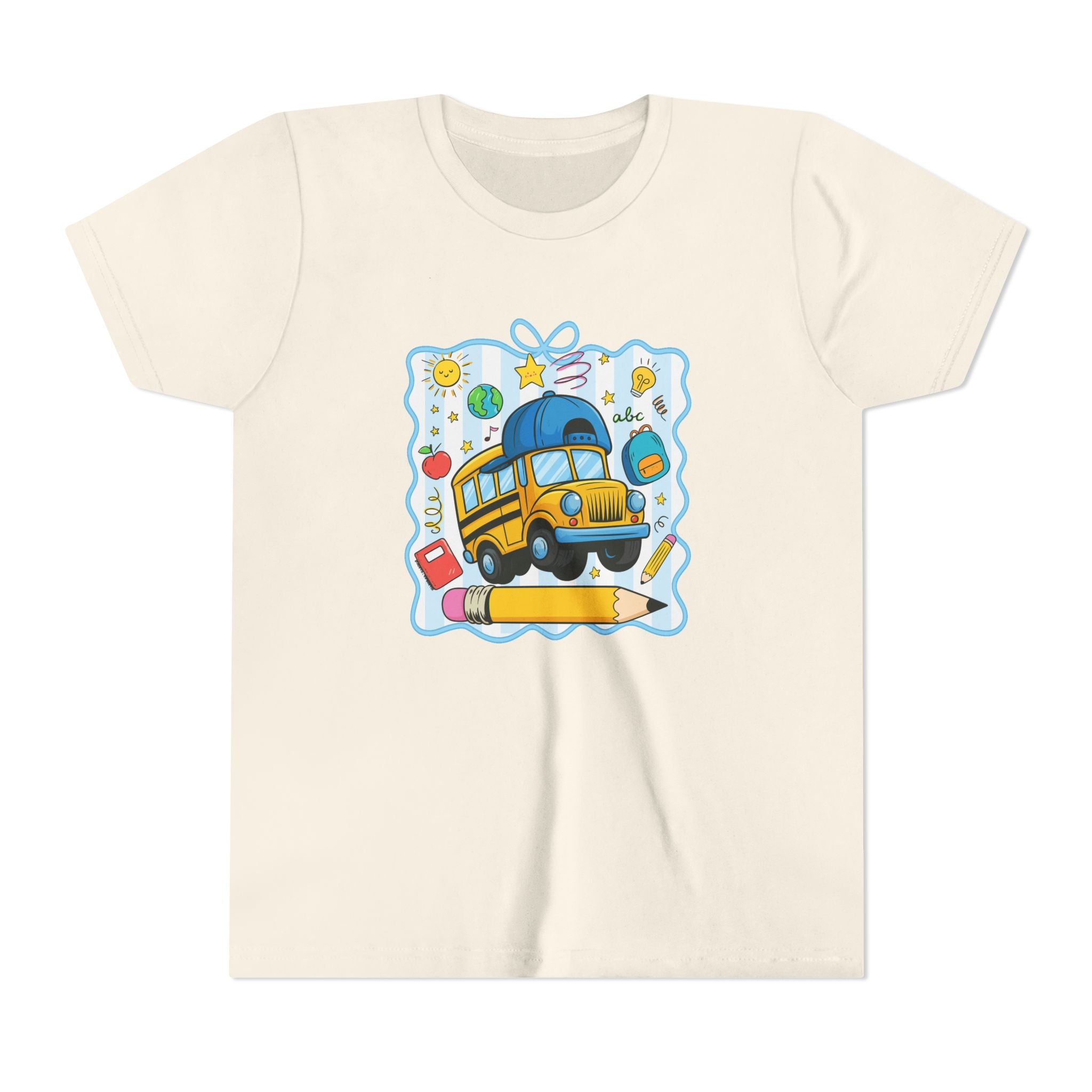 Kids School Bus Tee – Back to School Youth Short Sleeve Shirt