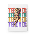 Teacher Leopard Lightning Hardcover Journal — Colorful Retro Teacher Notebook