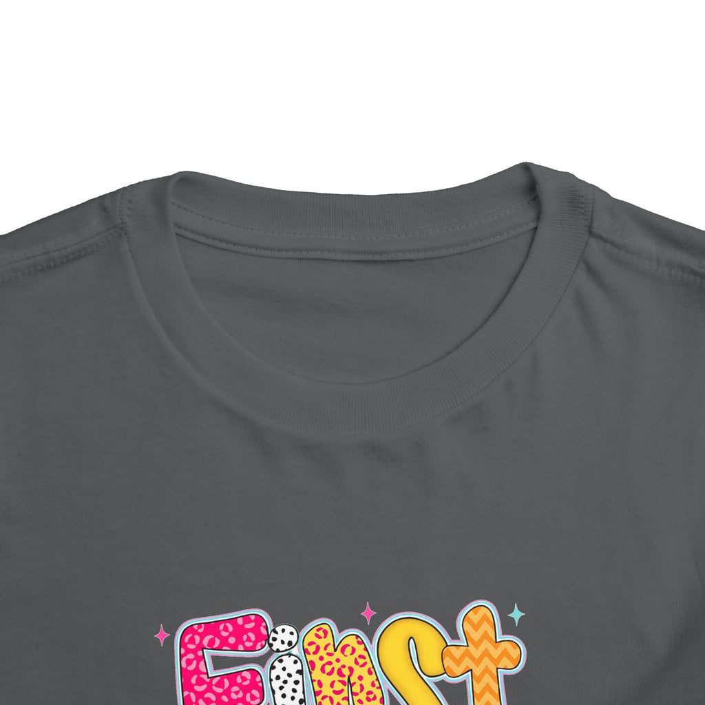 Toddler Tee - Colorful "First Grade" Graphic Baby Shirt
