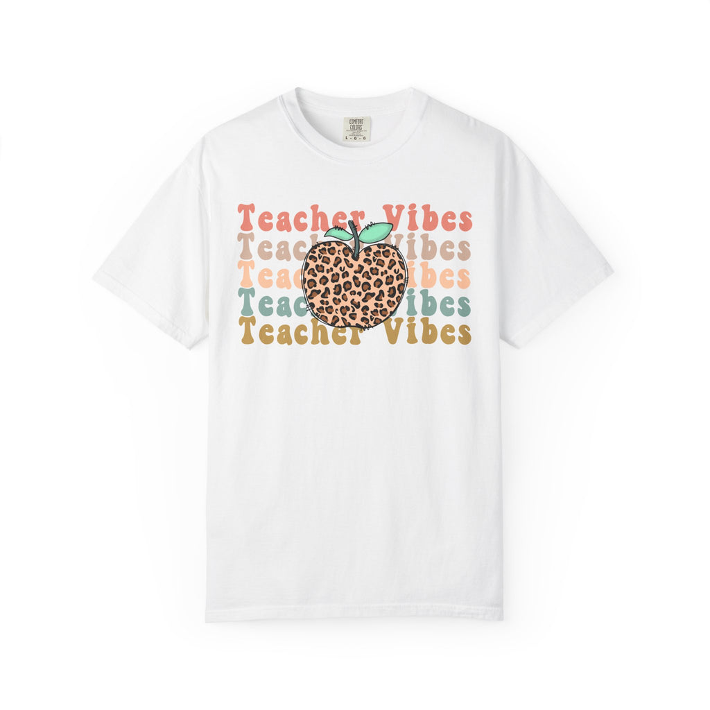 Teacher Vibes Leopard Apple T-Shirt