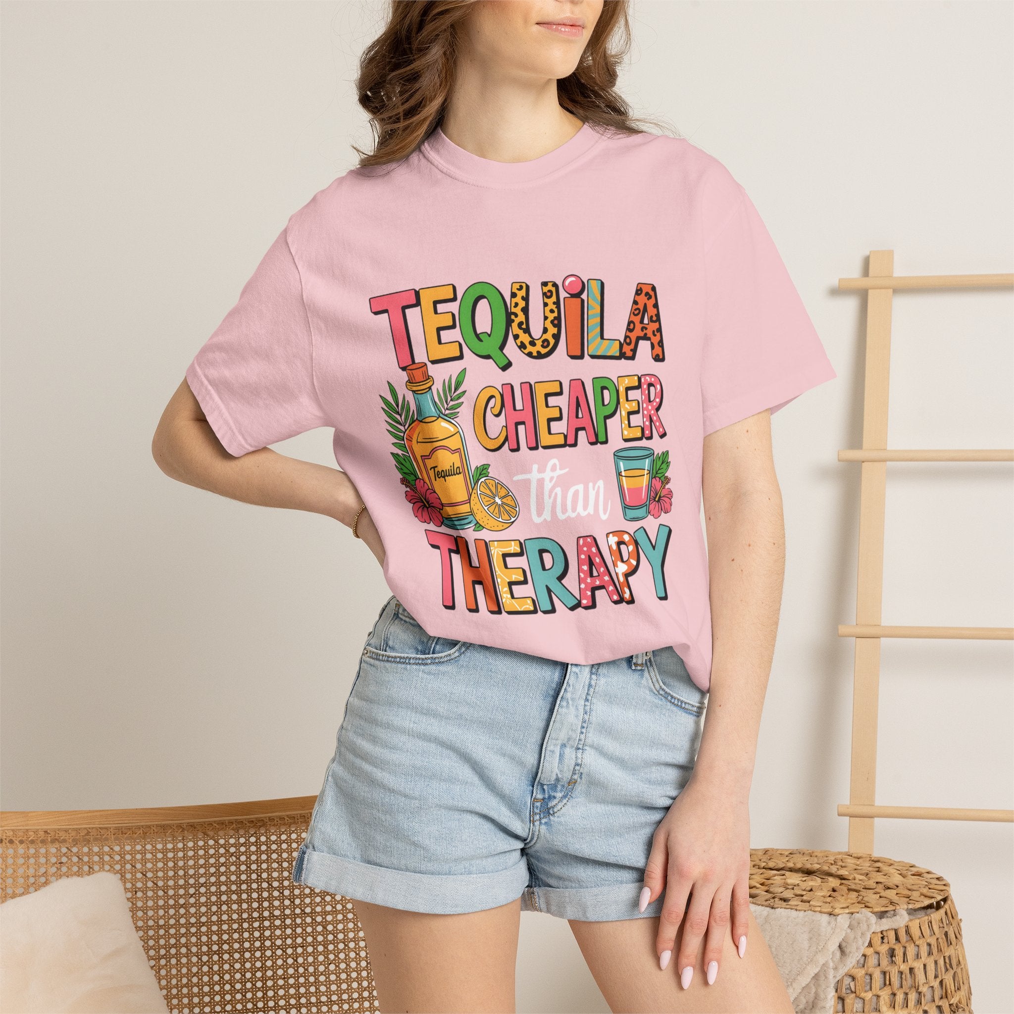 Tequila Cheaper Than Therapy T-shirt | Funny Margarita Cocktail Graphic
