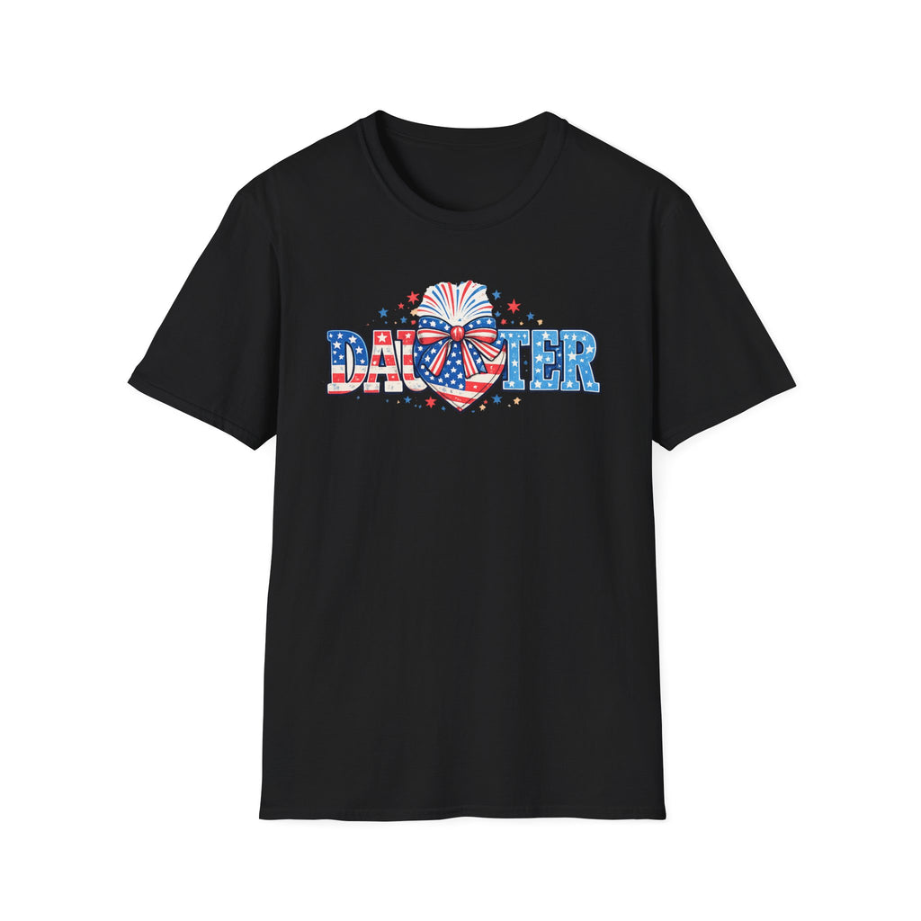 Daughter Patriotic Tee — USA Flag Heart Fireworks Design