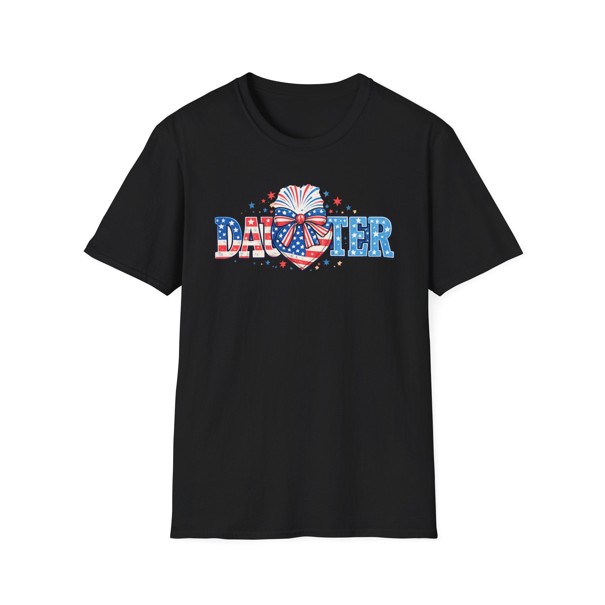 Daughter Patriotic Tee — USA Flag Heart Fireworks Design
