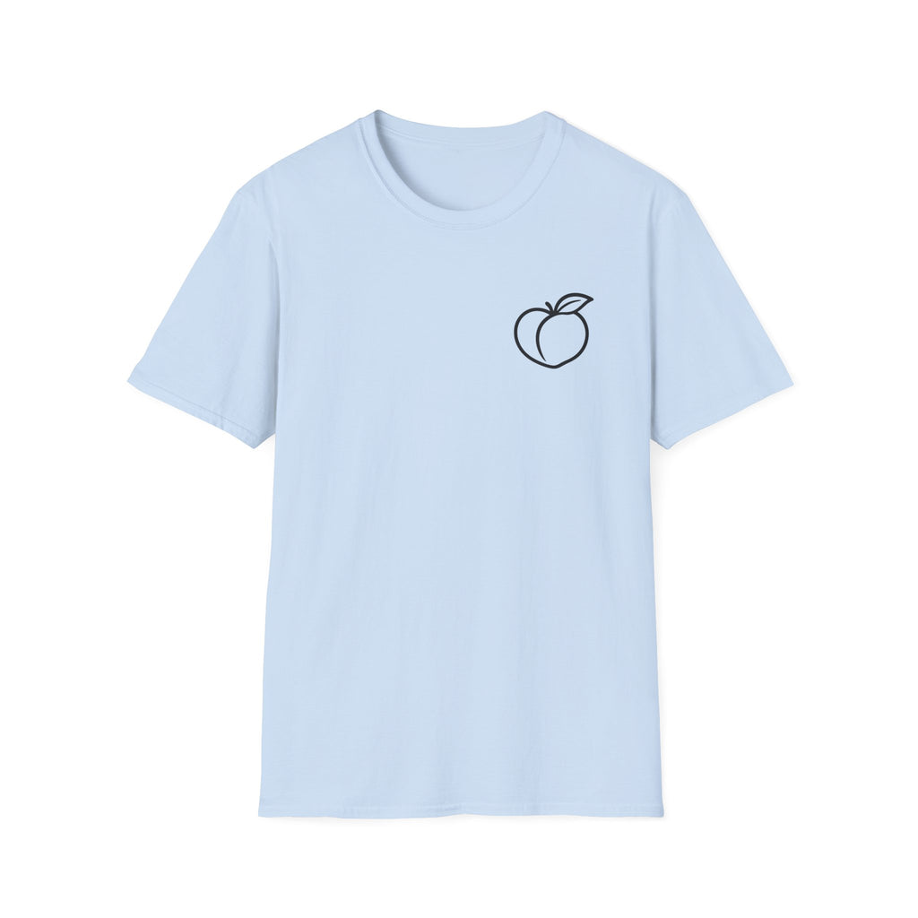 Peach Outline T‑Shirt — Minimal Fruit Graphic Tee