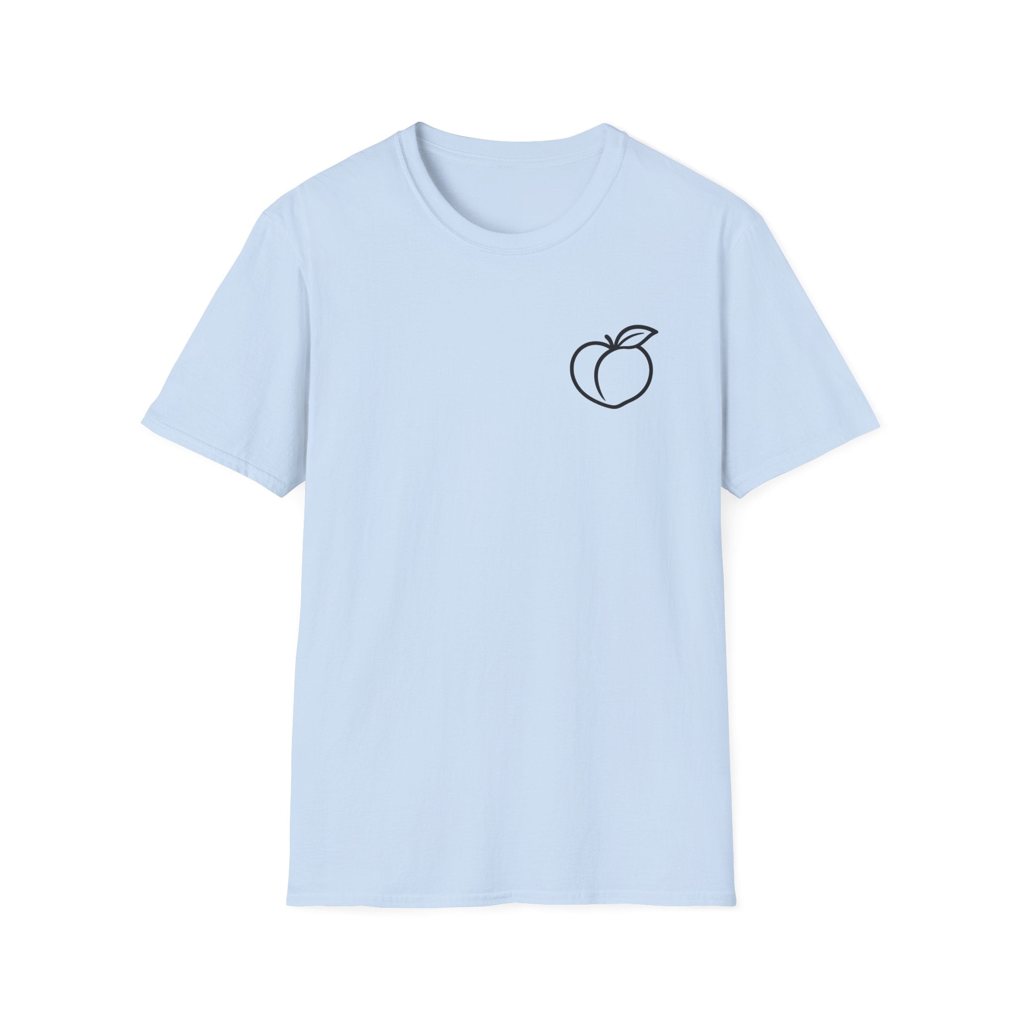 Peach Outline T‑Shirt — Minimal Fruit Graphic Tee