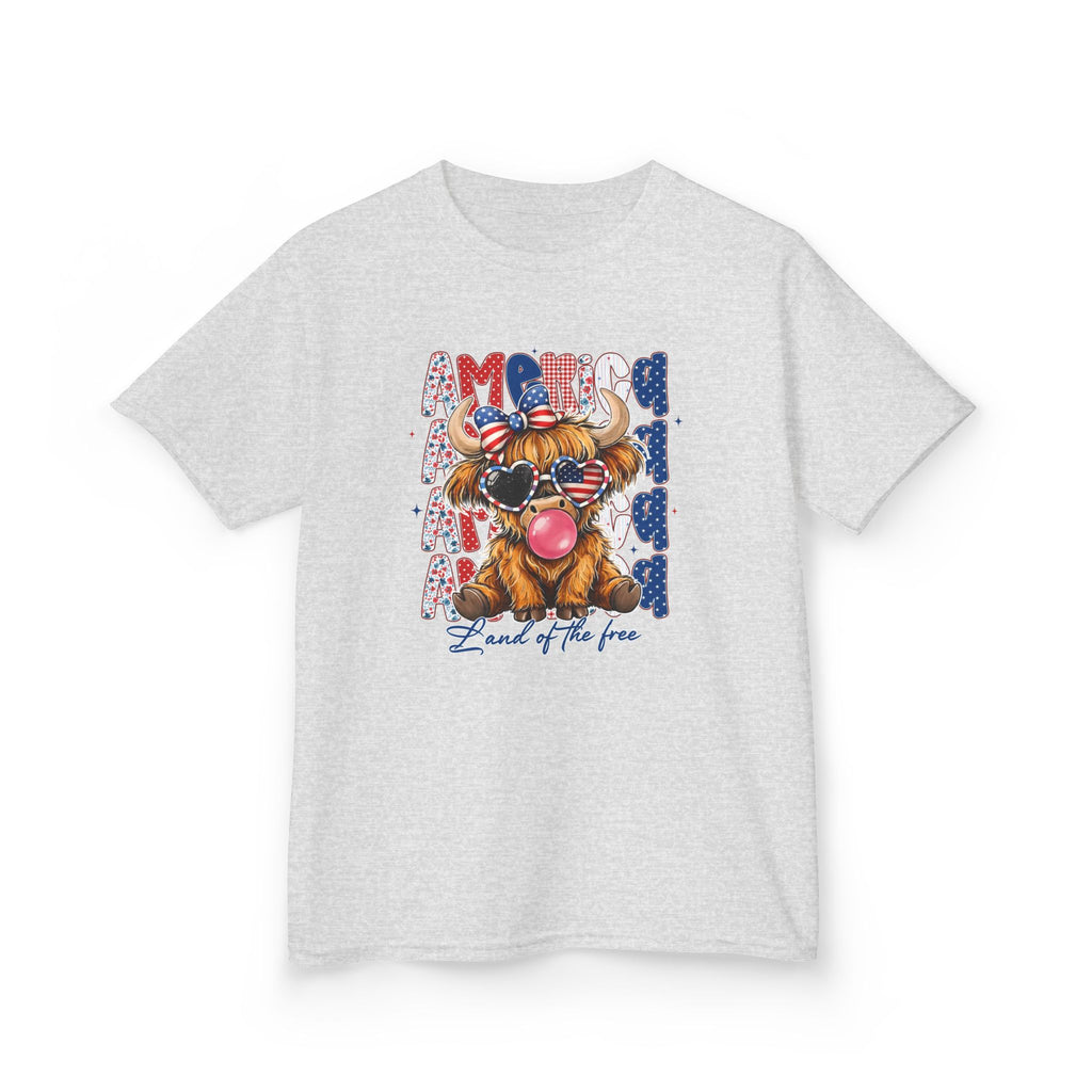 Kids Tee — Patriotic Bulldog "Land of the Free" Fourth of July Shirt