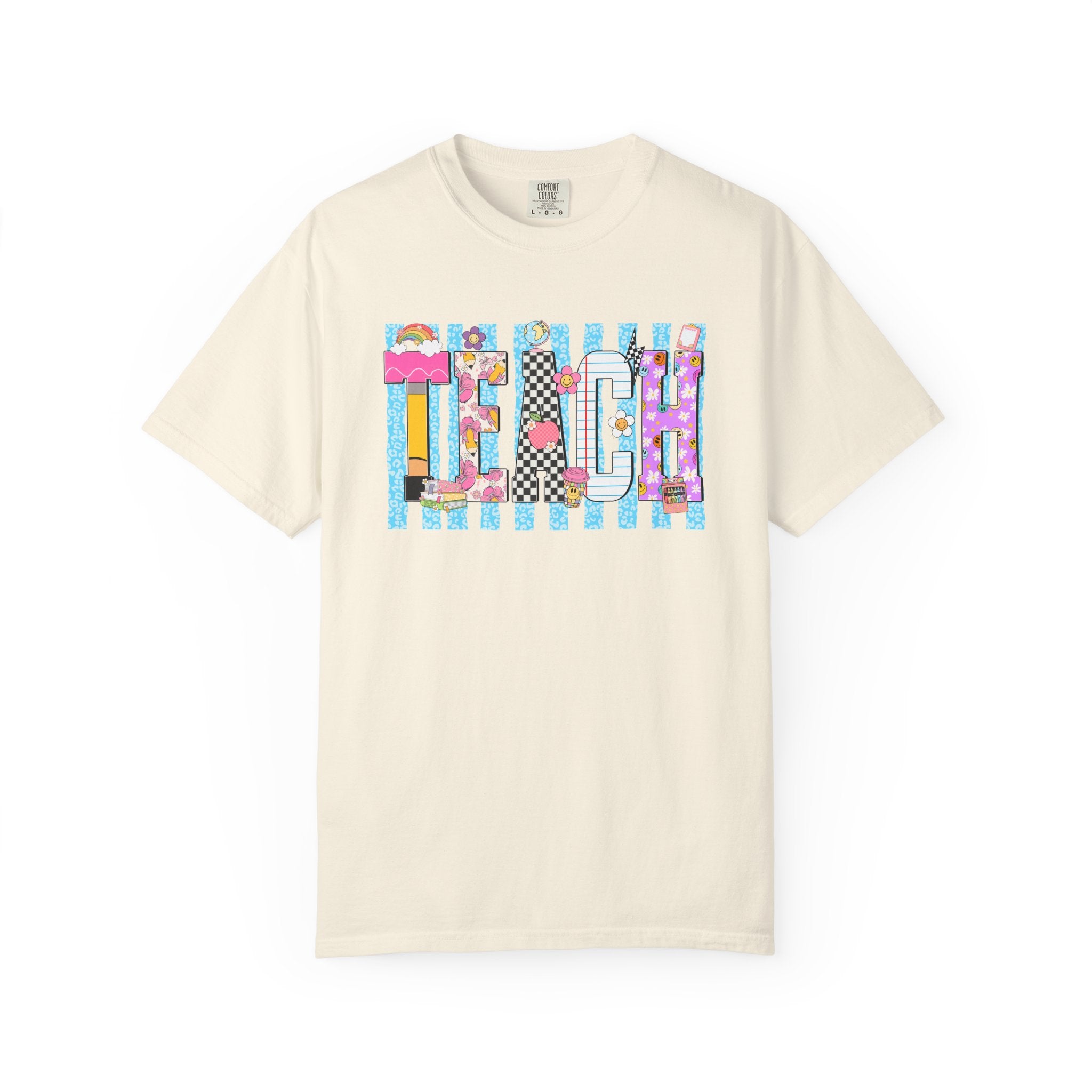 Teacher Stripe Patchwork T-Shirt