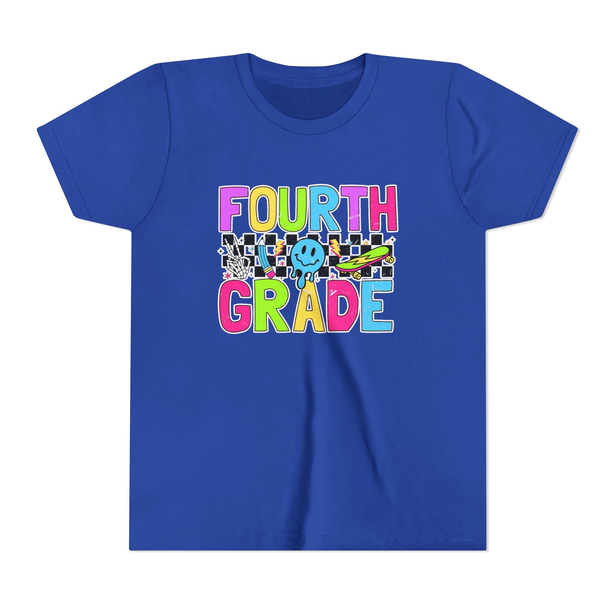 Fourth Grade Youth Tee — Colorful Smiley Back-to-School Shirt