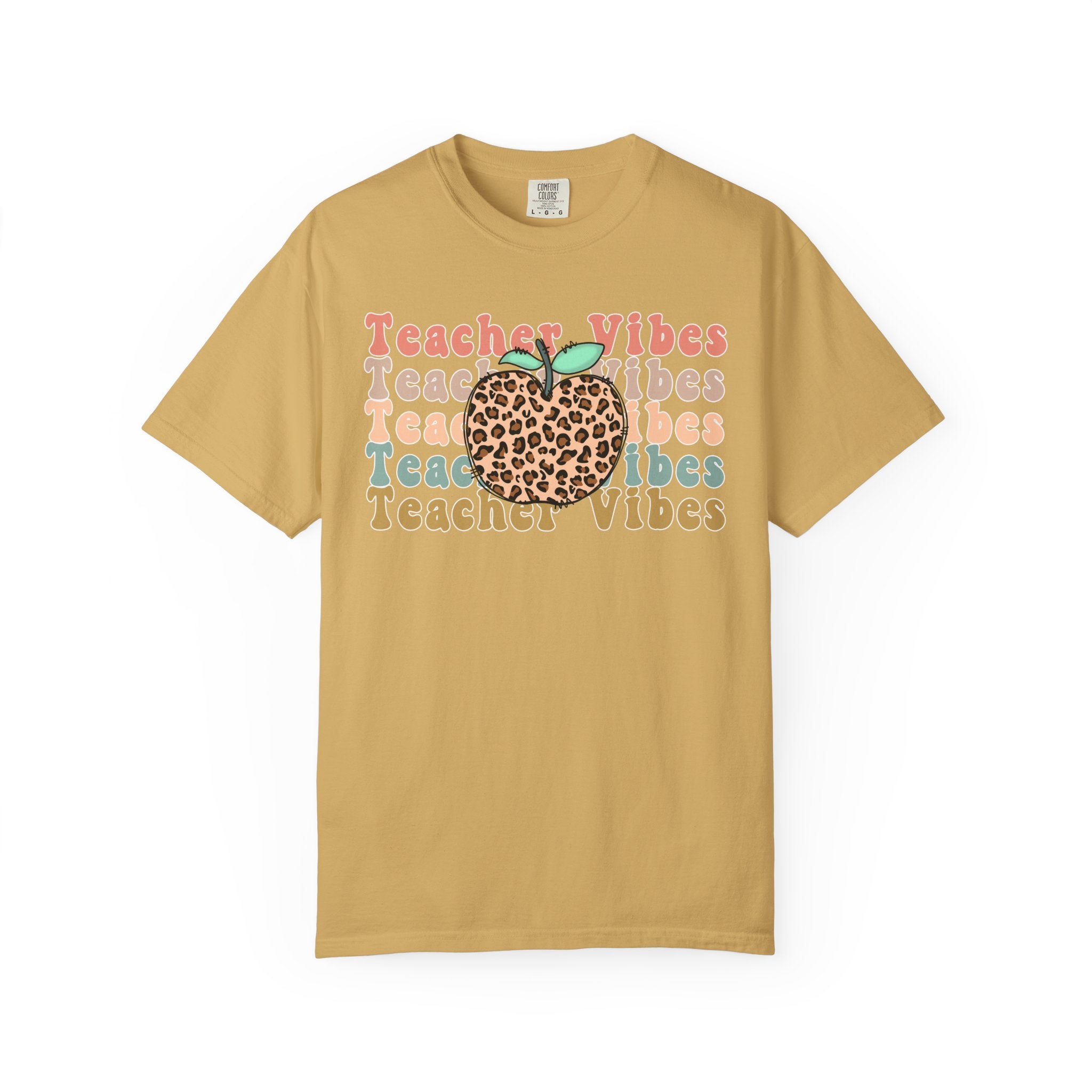 Teacher Vibes Leopard Apple T-Shirt