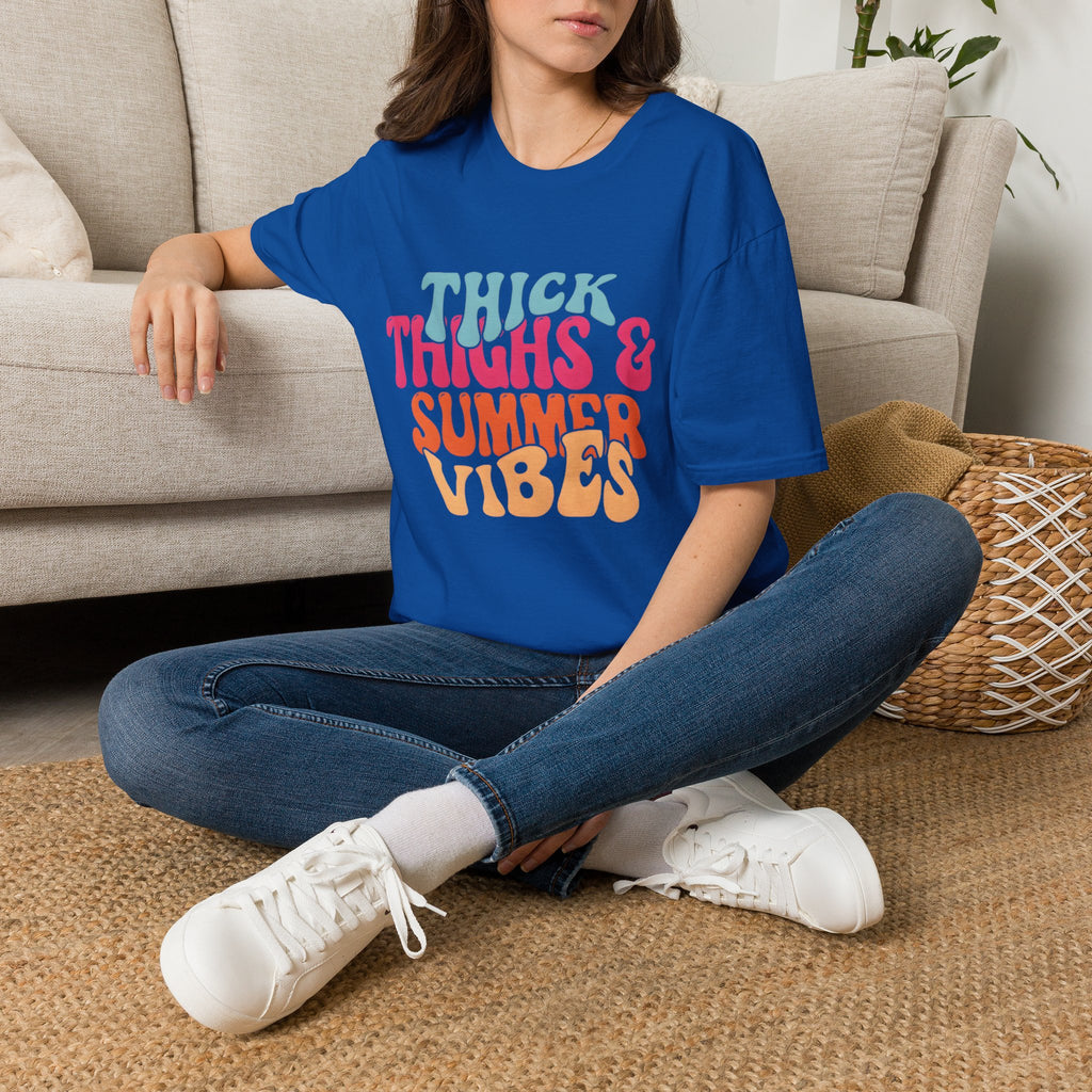T-Shirt — Thick Thighs & Summer Vibes Retro Graphic Tee