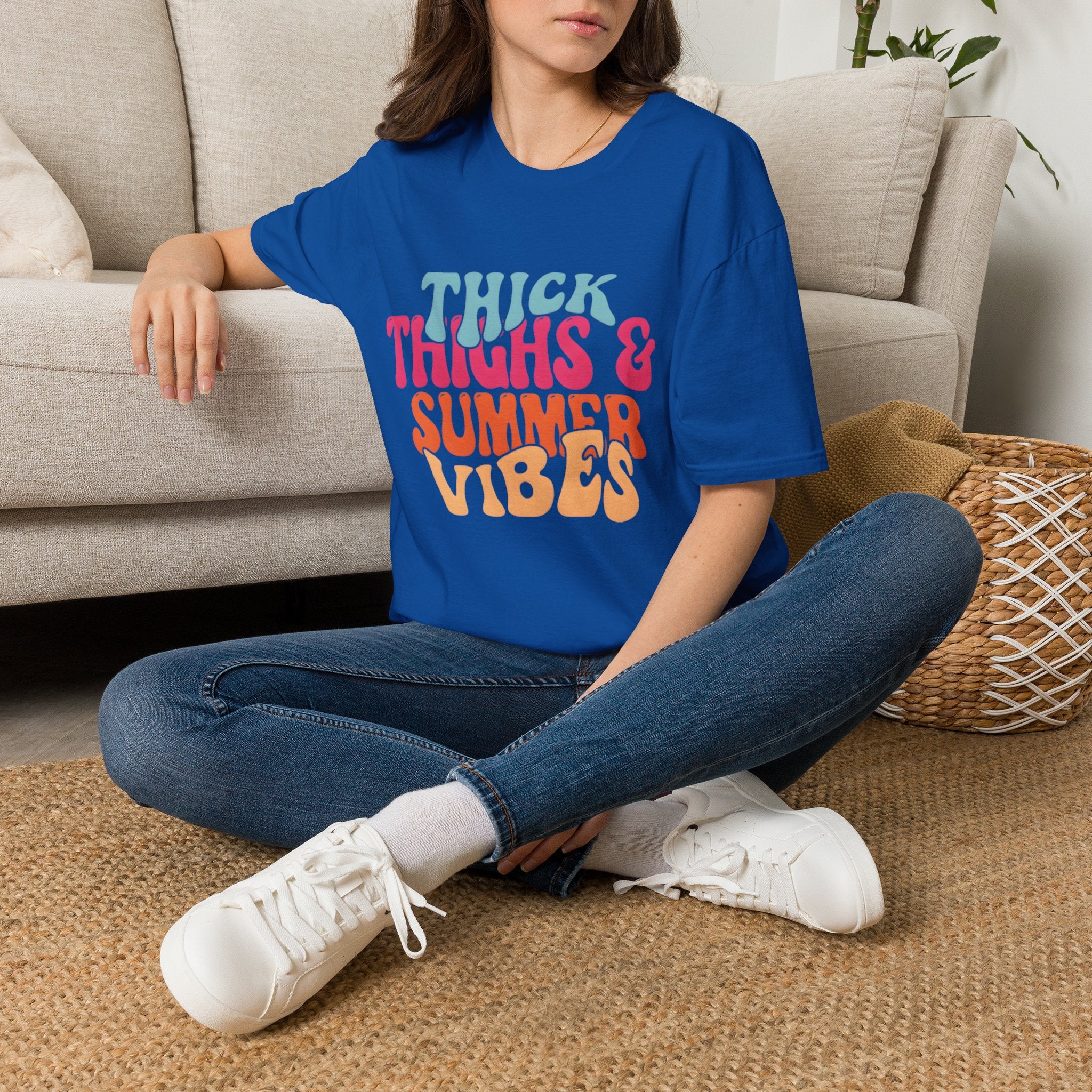 T-Shirt — Thick Thighs & Summer Vibes Retro Graphic Tee