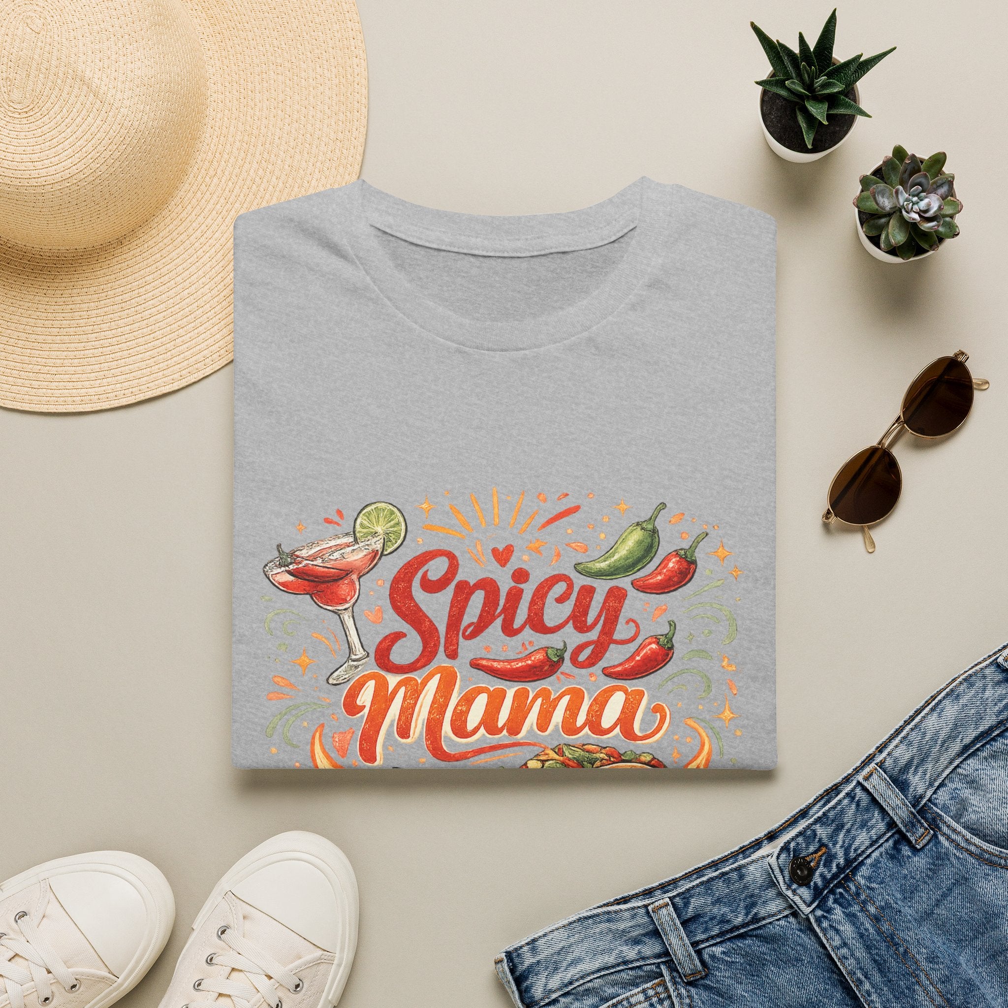 Spicy Mama T‑Shirt — Hot Mess Express Chili & Margarita Graphic Tee