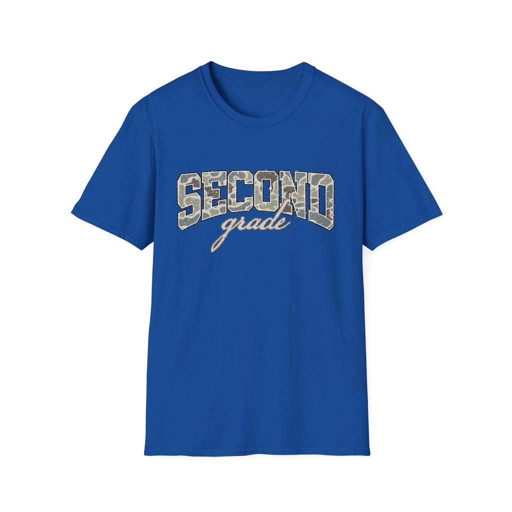 Second Grade Camo T-Shirt — "Second Grade" School Teacher Gift