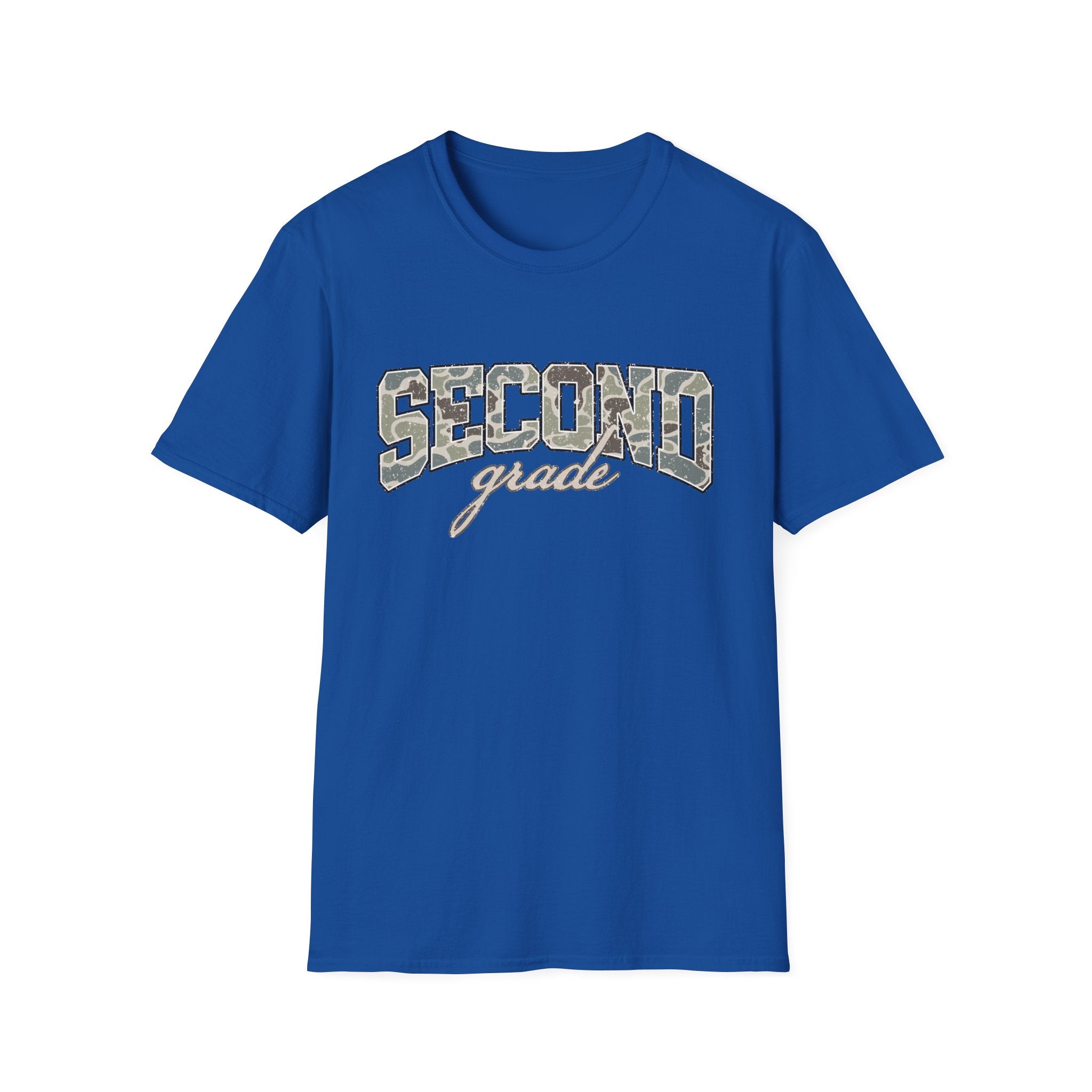 Second Grade Camo T-Shirt — "Second Grade" School Teacher Gift