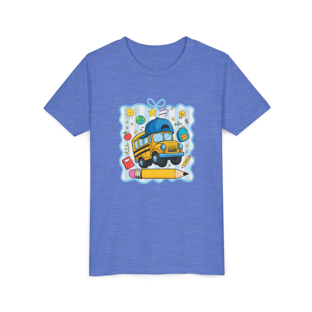 Kids School Bus Tee – Back to School Youth Short Sleeve Shirt