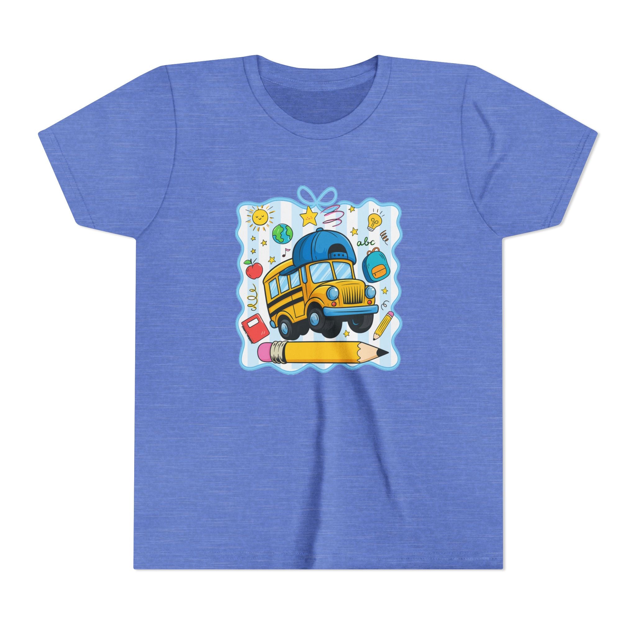 Kids School Bus Tee – Back to School Youth Short Sleeve Shirt