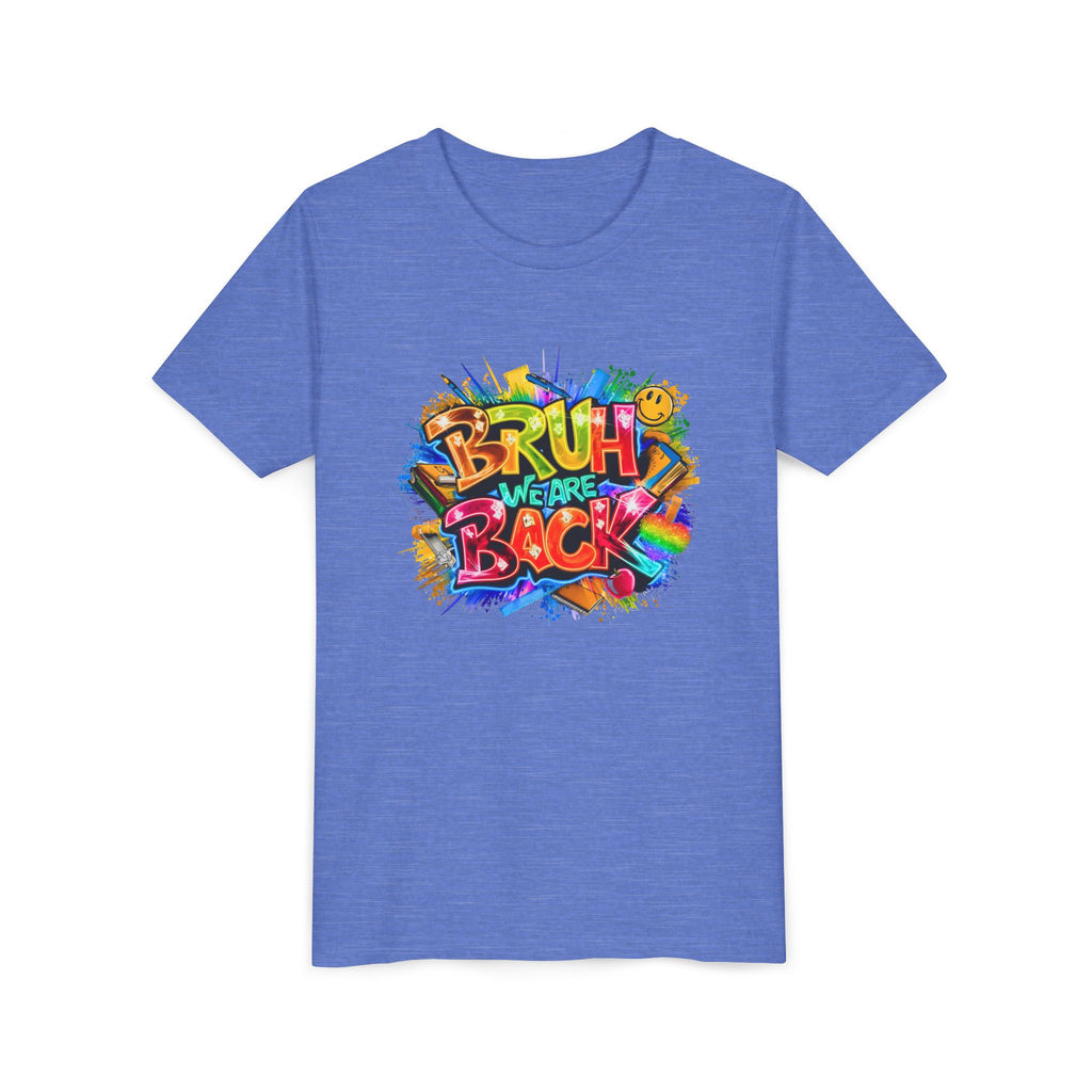 Youth Tee — Colorful "Bruh We Are Back" Graffiti Graphic Shirt