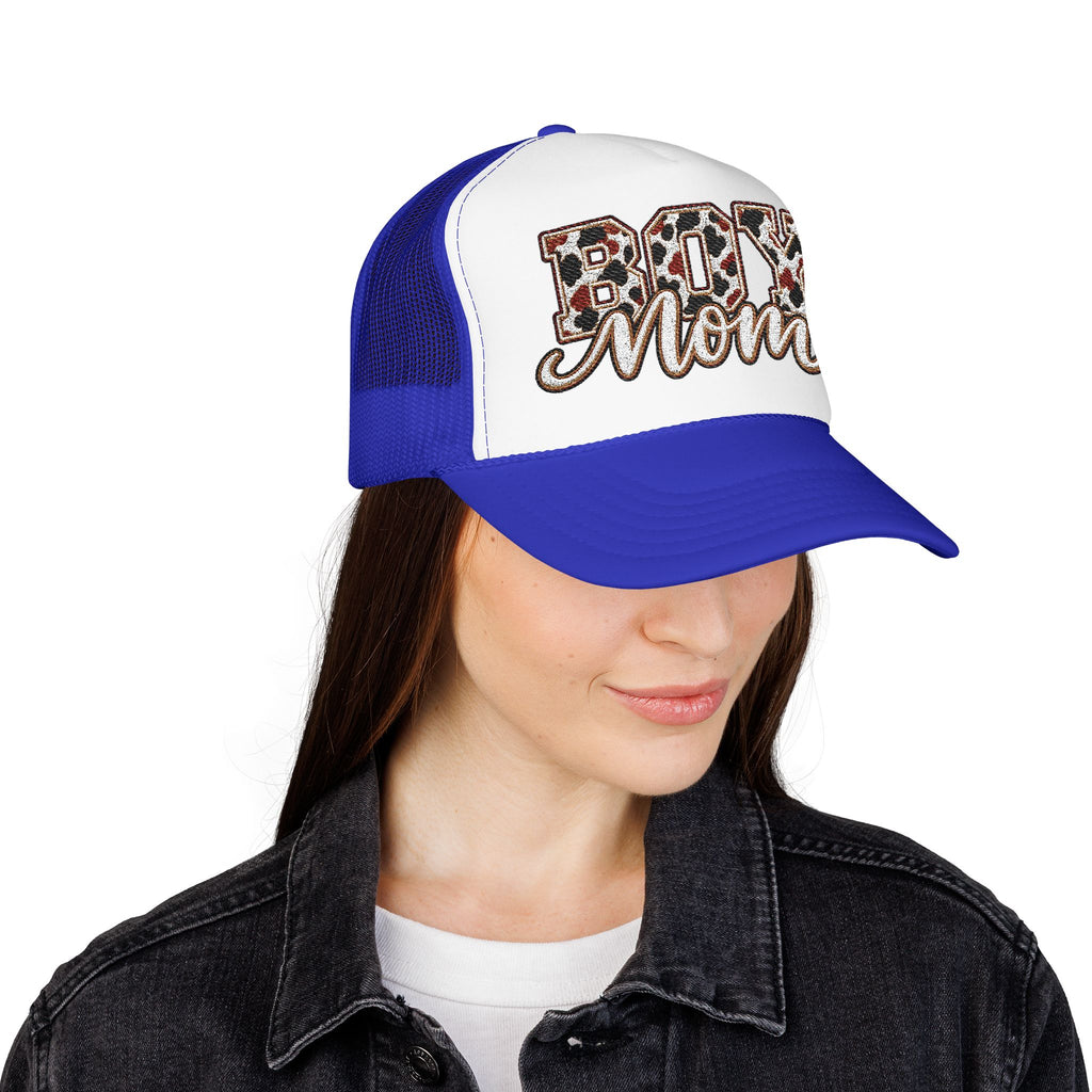 Boy Mom Leopard Foam Trucker Hat