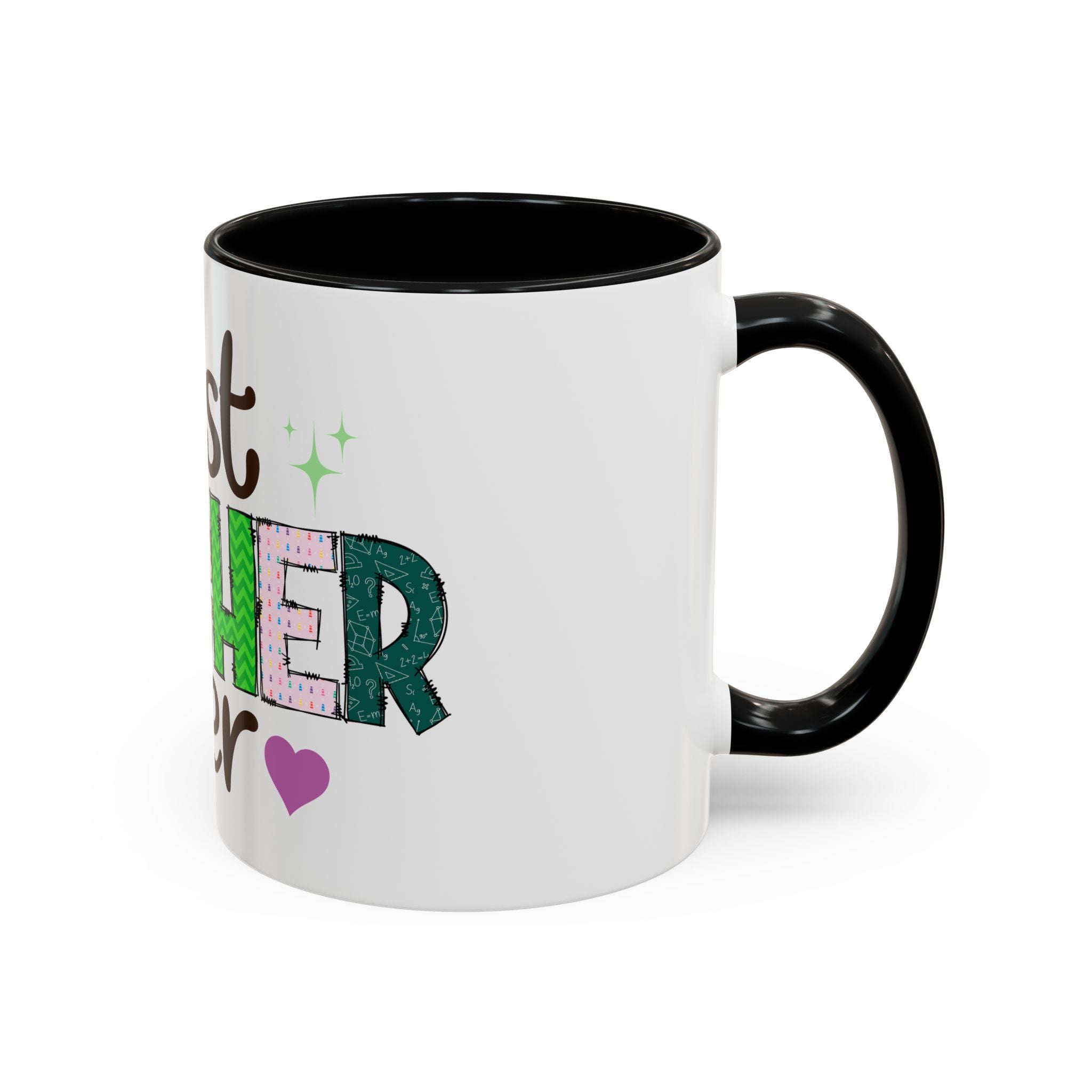 Best Teacher Ever Accent Coffee Mug – Gift for Teachers, Colorful School Appreciation Cup