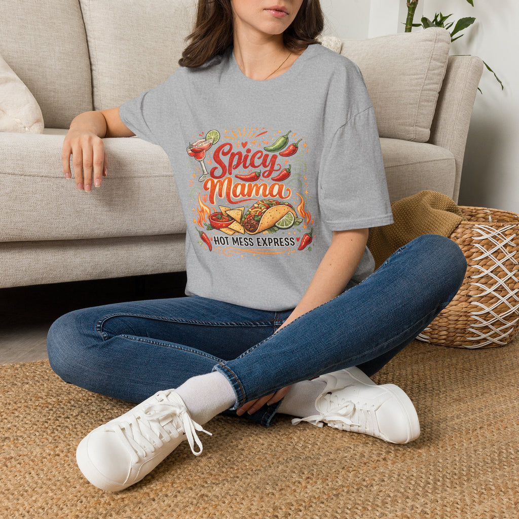 Spicy Mama T‑Shirt — Hot Mess Express Chili & Margarita Graphic Tee