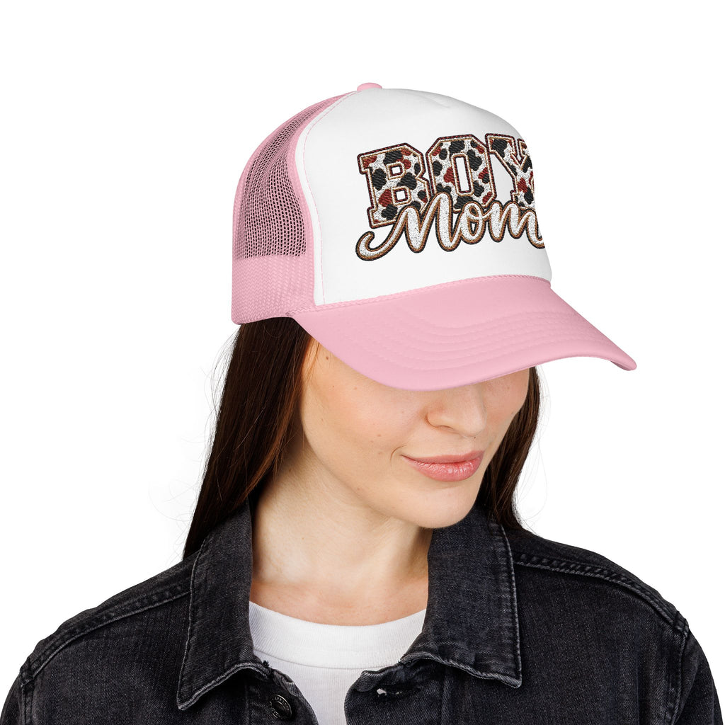 Boy Mom Leopard Foam Trucker Hat