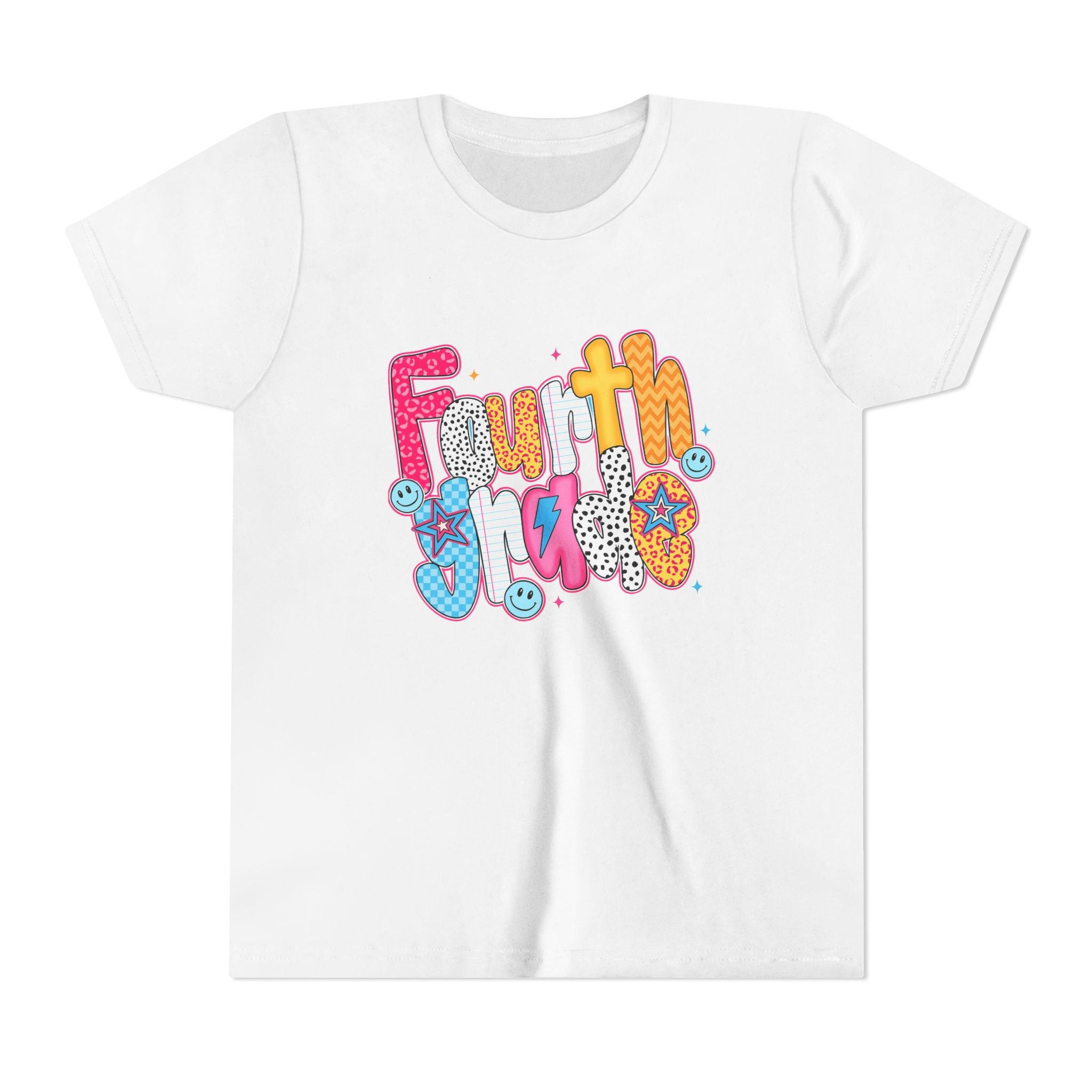 Fourth Grade Cute Youth Tee – Colorful Smiley School Shirt for Kids