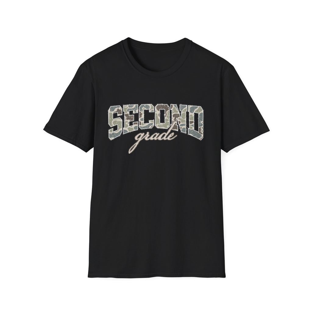 Second Grade Camo T-Shirt — "Second Grade" School Teacher Gift