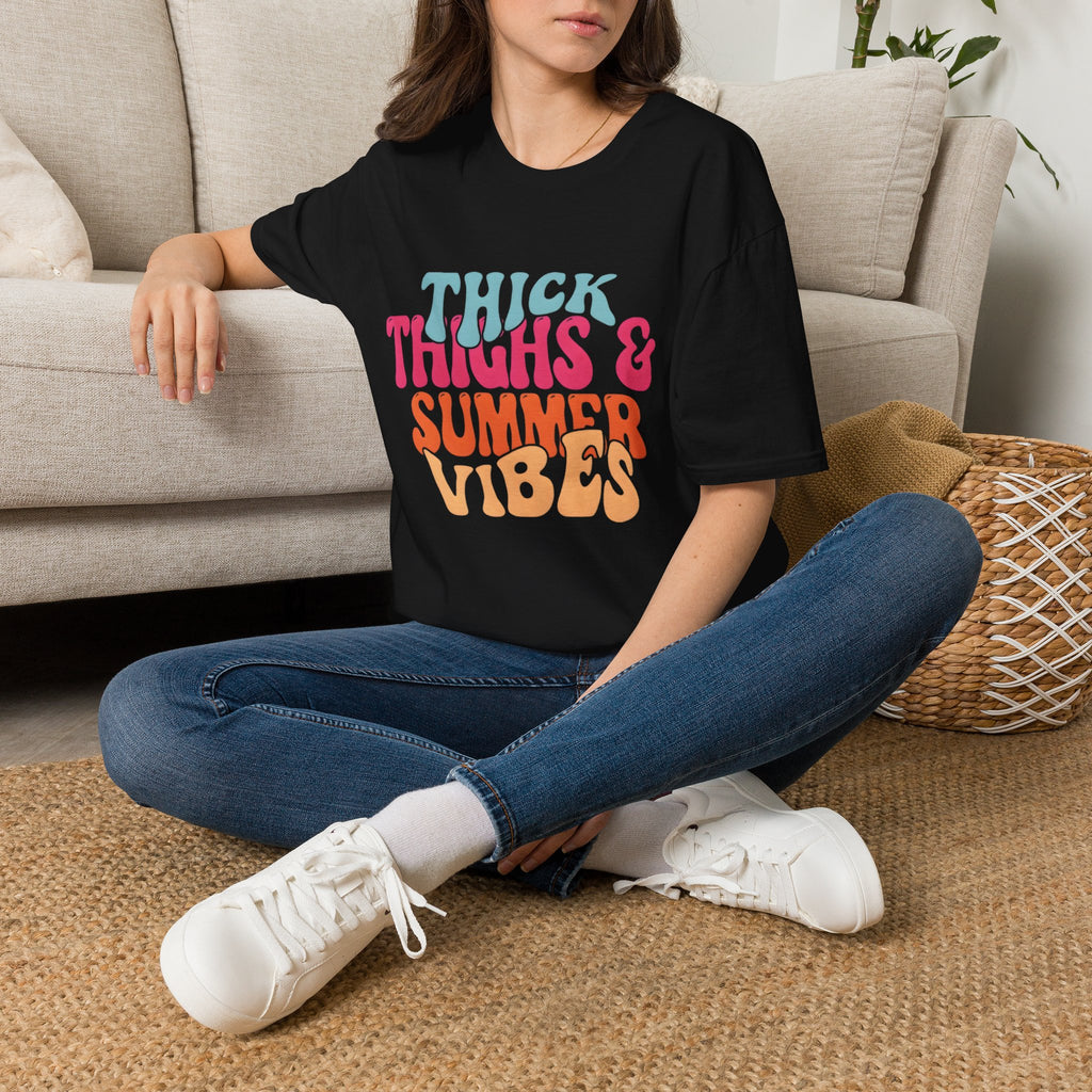T-Shirt — Thick Thighs & Summer Vibes Retro Graphic Tee