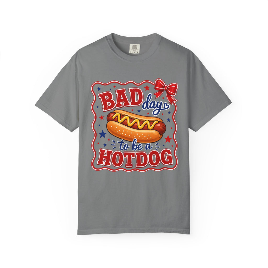 T-Shirt — "Bad Day to Be a Hotdog" Retro BBQ Graphic Tee