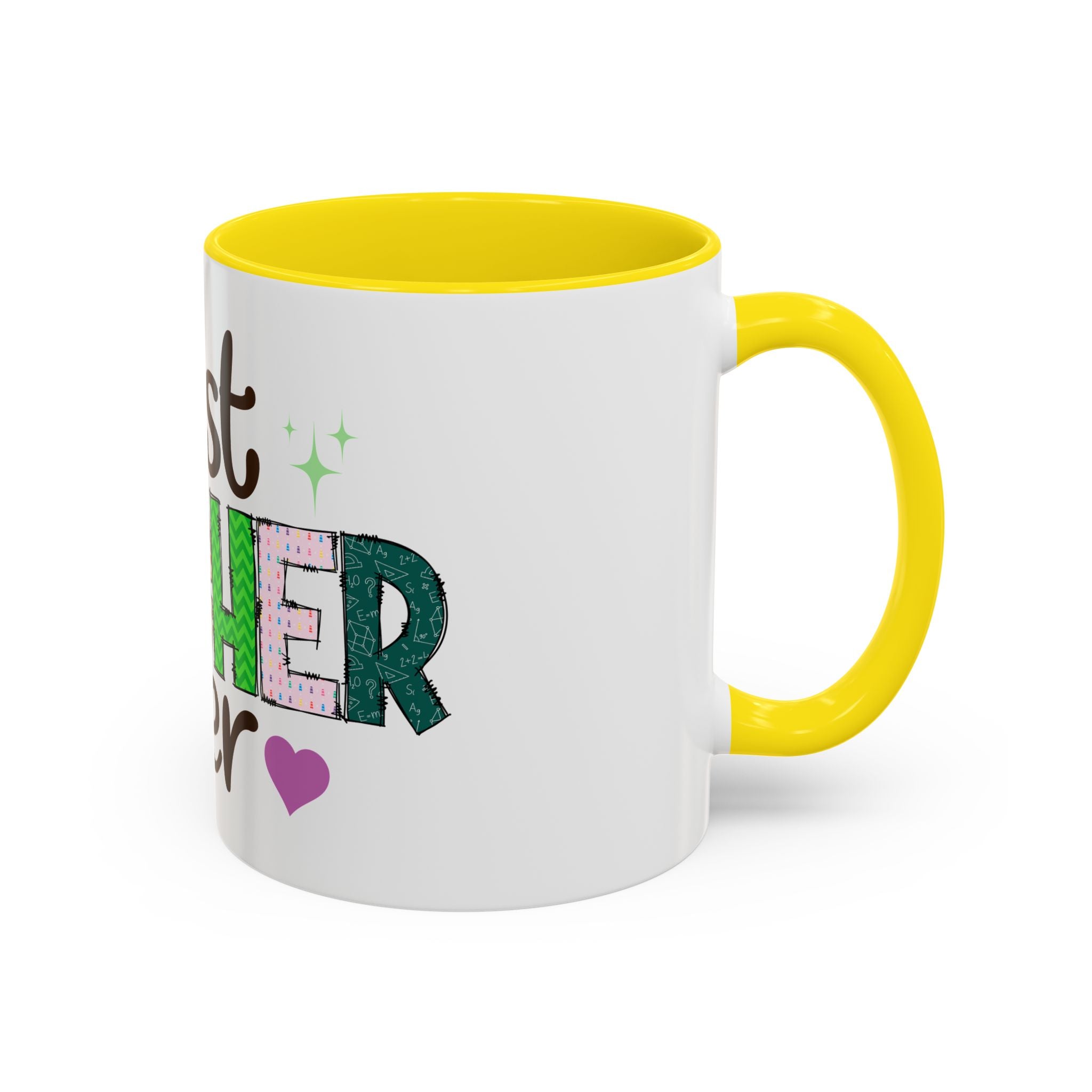 Best Teacher Ever Accent Coffee Mug – Gift for Teachers, Colorful School Appreciation Cup