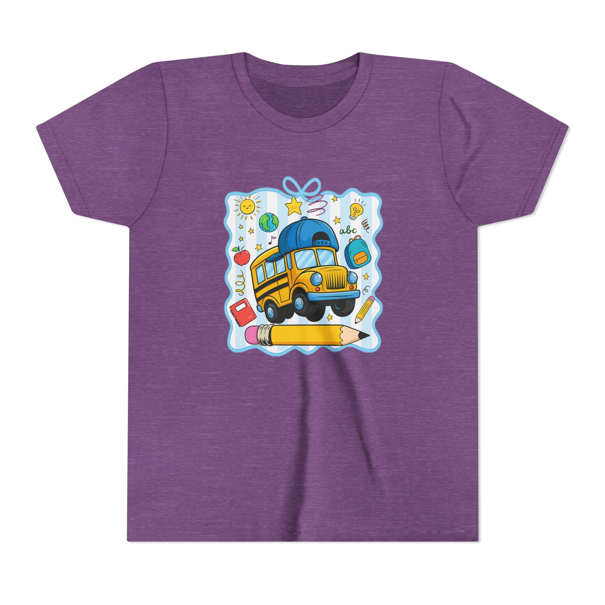 Kids School Bus Tee – Back to School Youth Short Sleeve Shirt