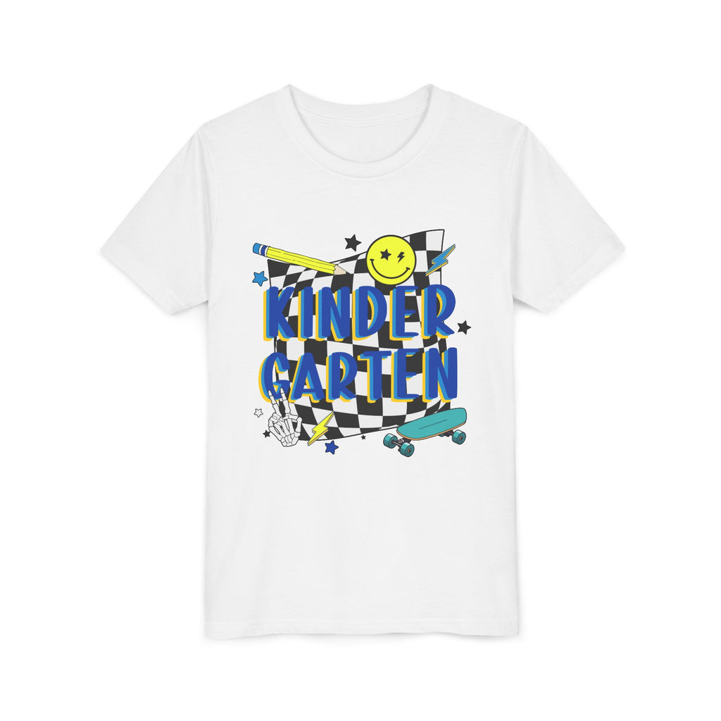 Kindergarten Retro Skate Youth T‑Shirt – Back to School Graphic Tee