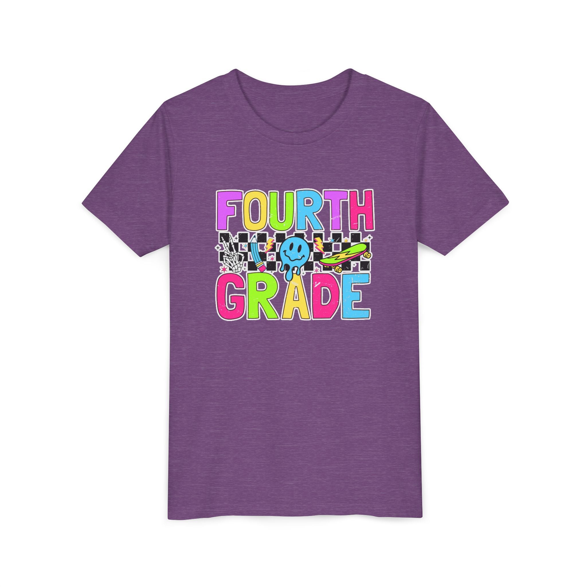 Fourth Grade Youth Tee — Colorful Smiley Back-to-School Shirt