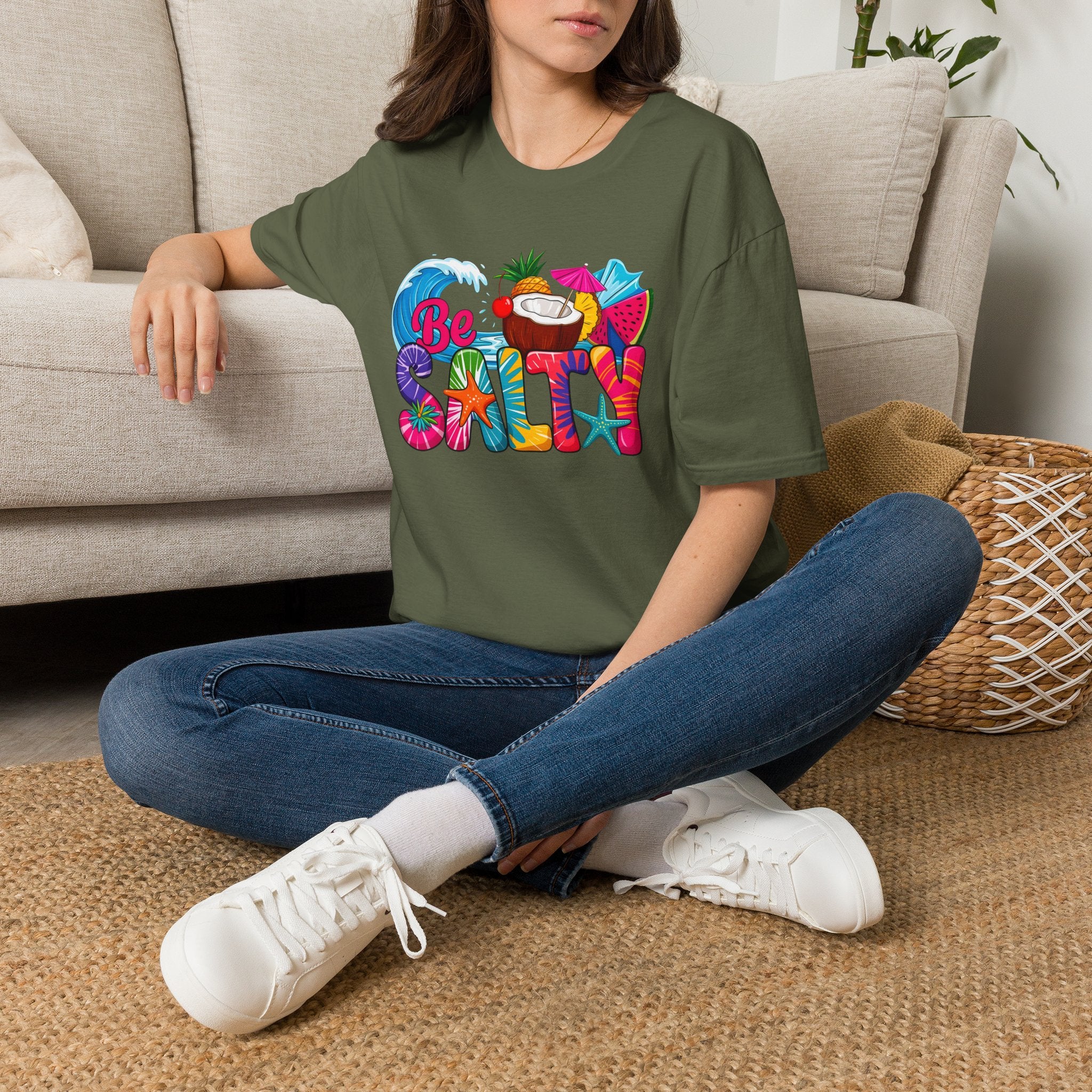 Be Salty Beach T-Shirt — Tropical Coconut & Surf Summer Tee