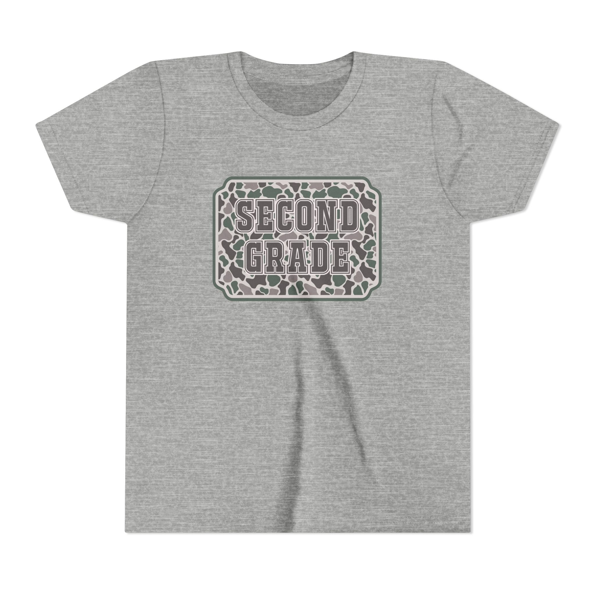 Second Grade Youth Tee - Camo Patch Back to School Shirt