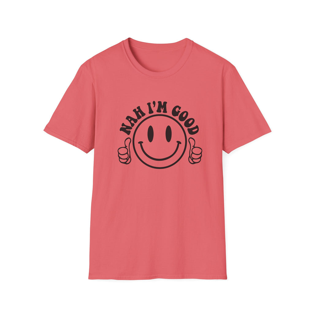 Nah I'm Good Smiley T-Shirt — Thumbs-Up Retro Graphic Tee