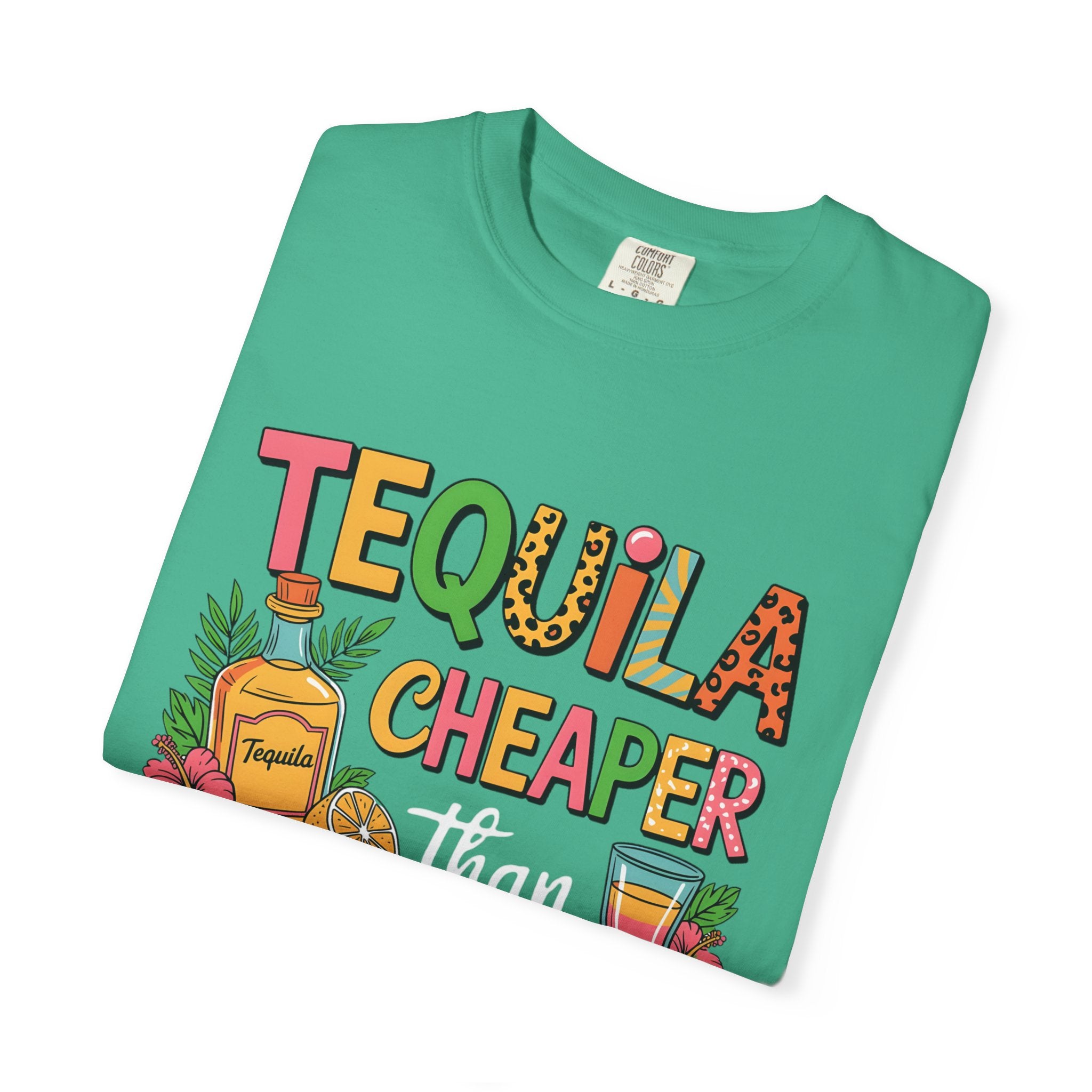 Tequila Cheaper Than Therapy T-shirt | Funny Margarita Cocktail Graphic