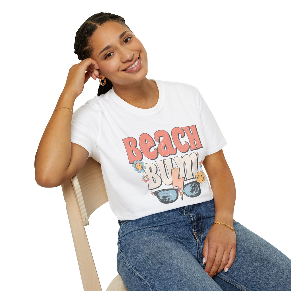 Beach Bum T-Shirt — Retro Floral Surf Vibes Tee