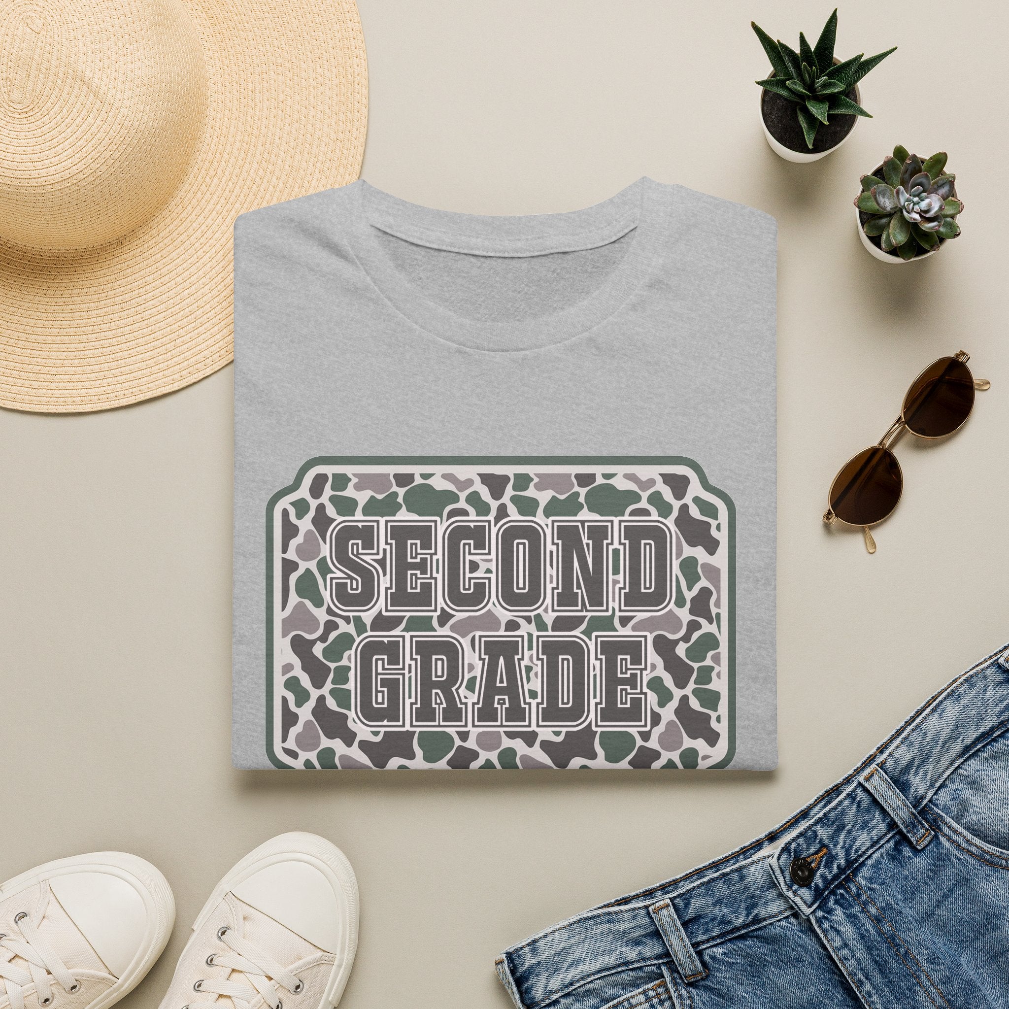 Second Grade Leopard Print T-Shirt — Cute Back-to-School Tee for Teachers & Students