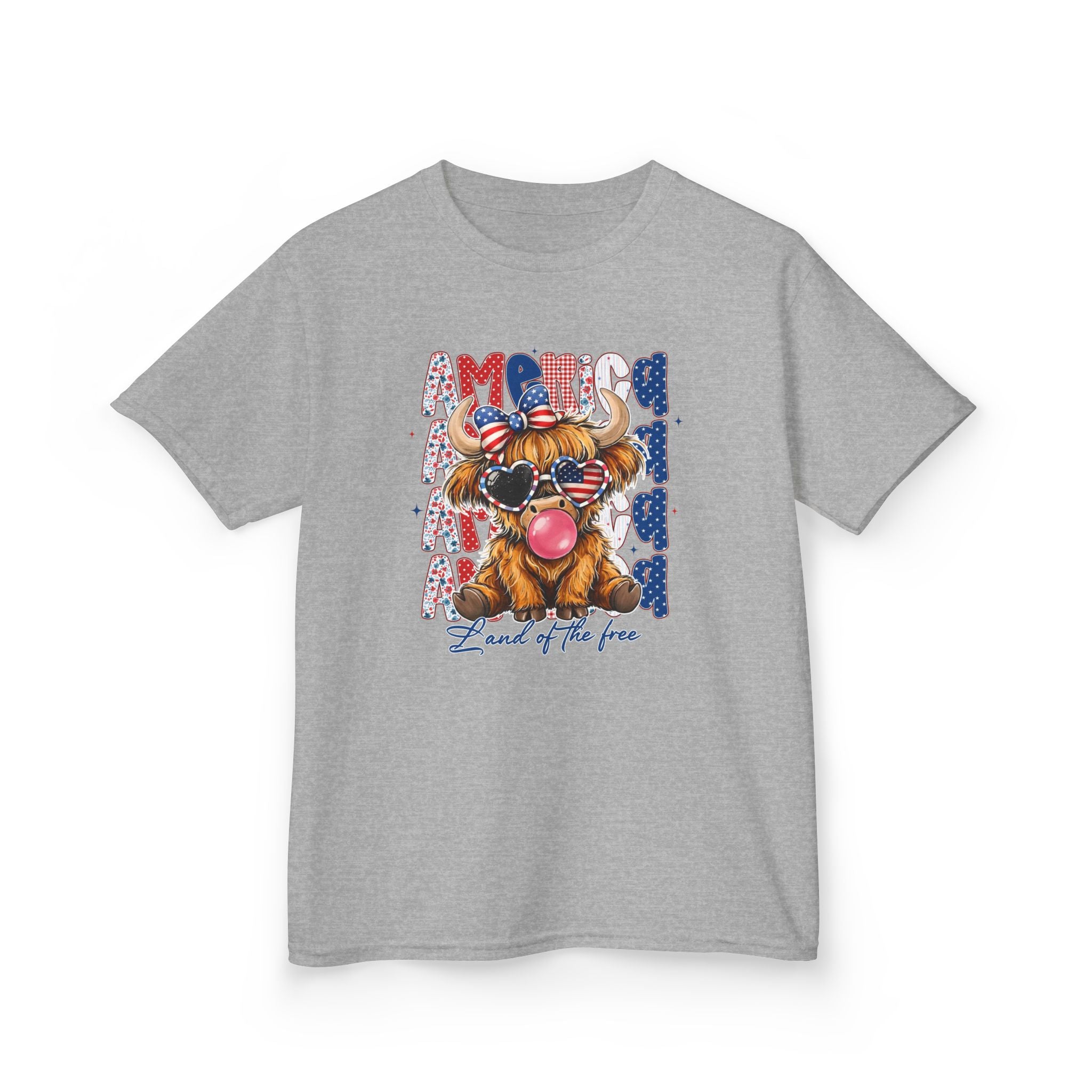 Kids Tee — Patriotic Bulldog "Land of the Free" Fourth of July Shirt