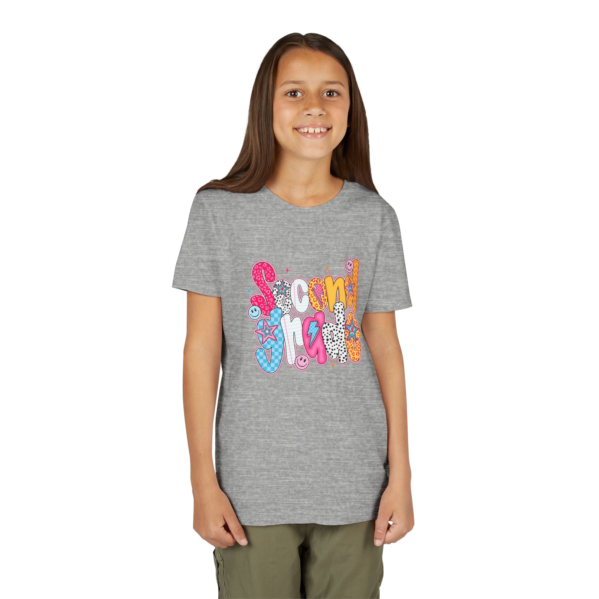 Youth Tee — Colorful 'Second Grade' Playful Retro Graphic