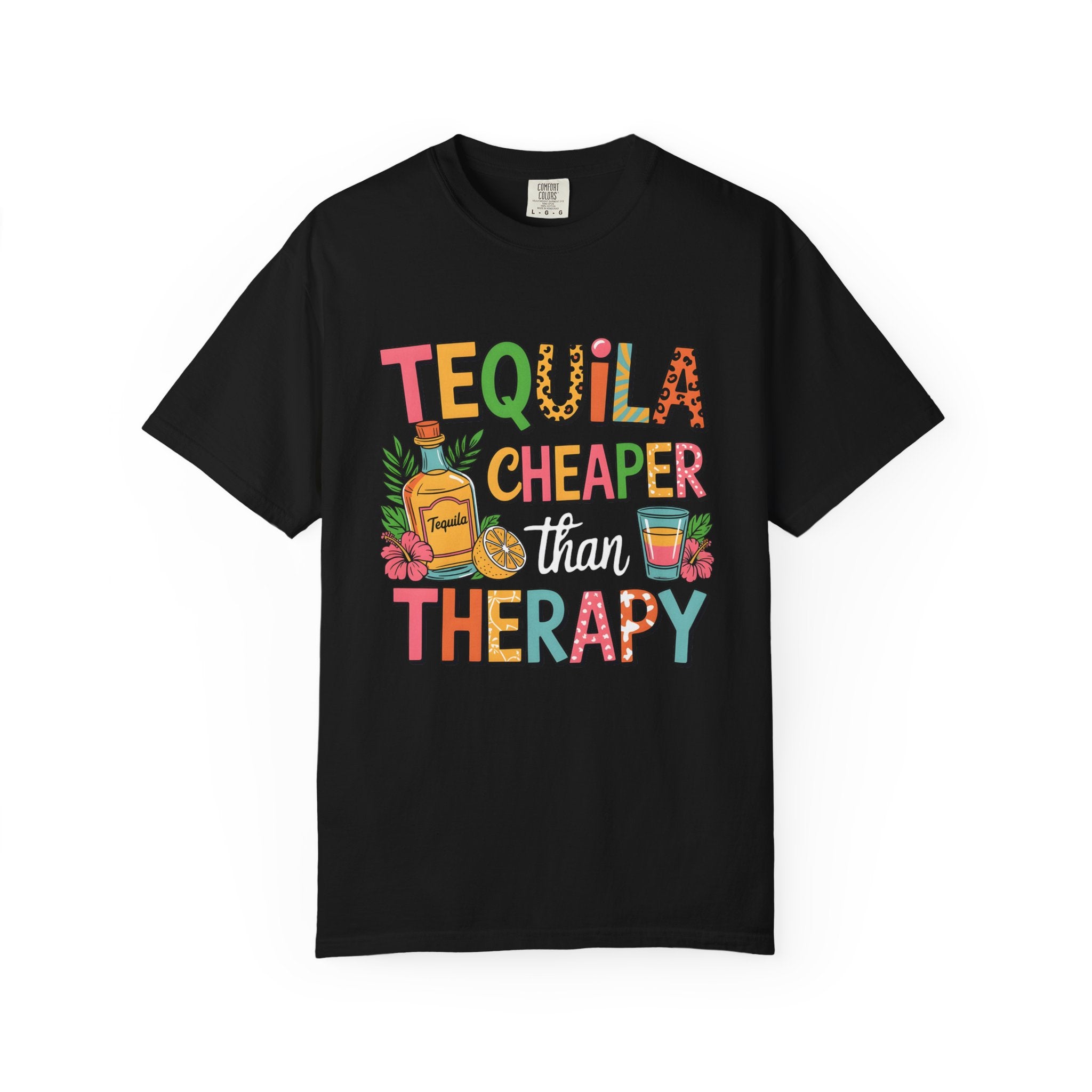 Tequila Cheaper Than Therapy T-shirt | Funny Margarita Cocktail Graphic