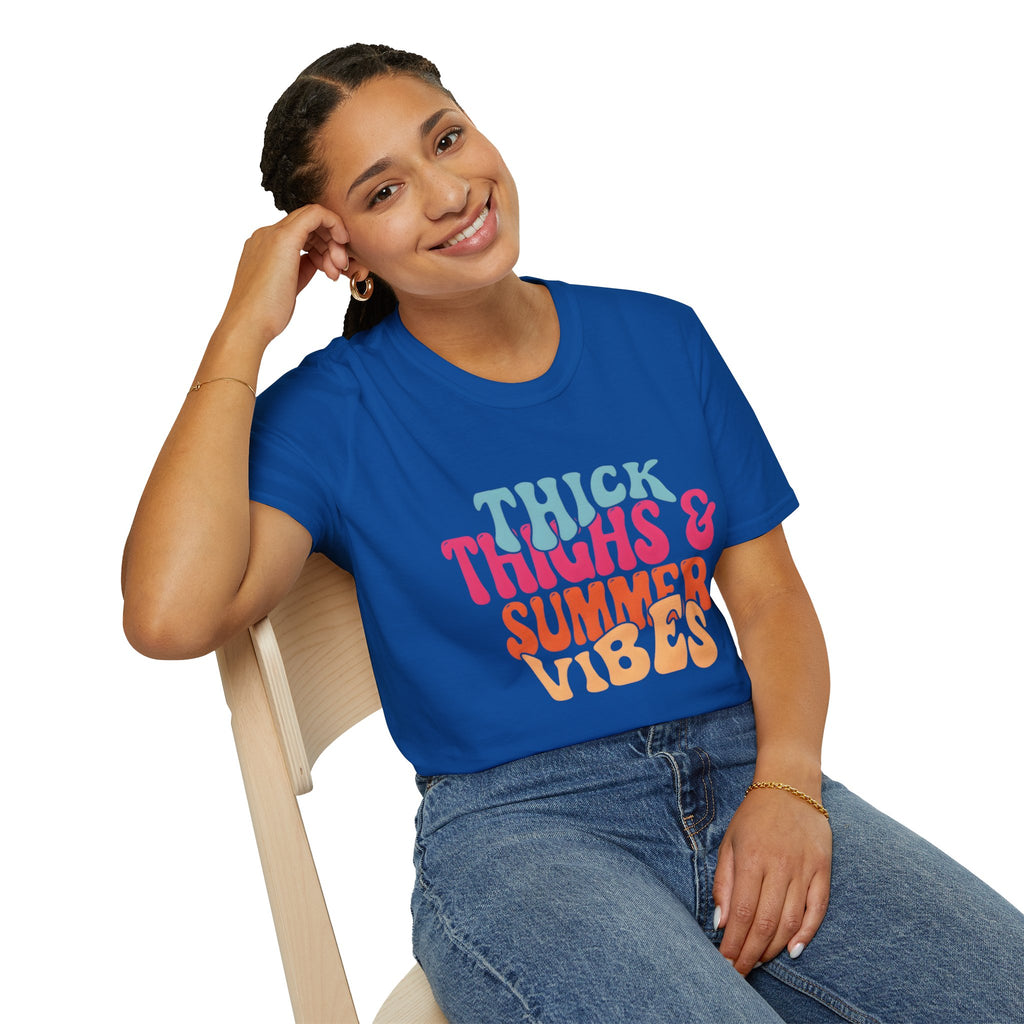 T-Shirt — Thick Thighs & Summer Vibes Retro Graphic Tee