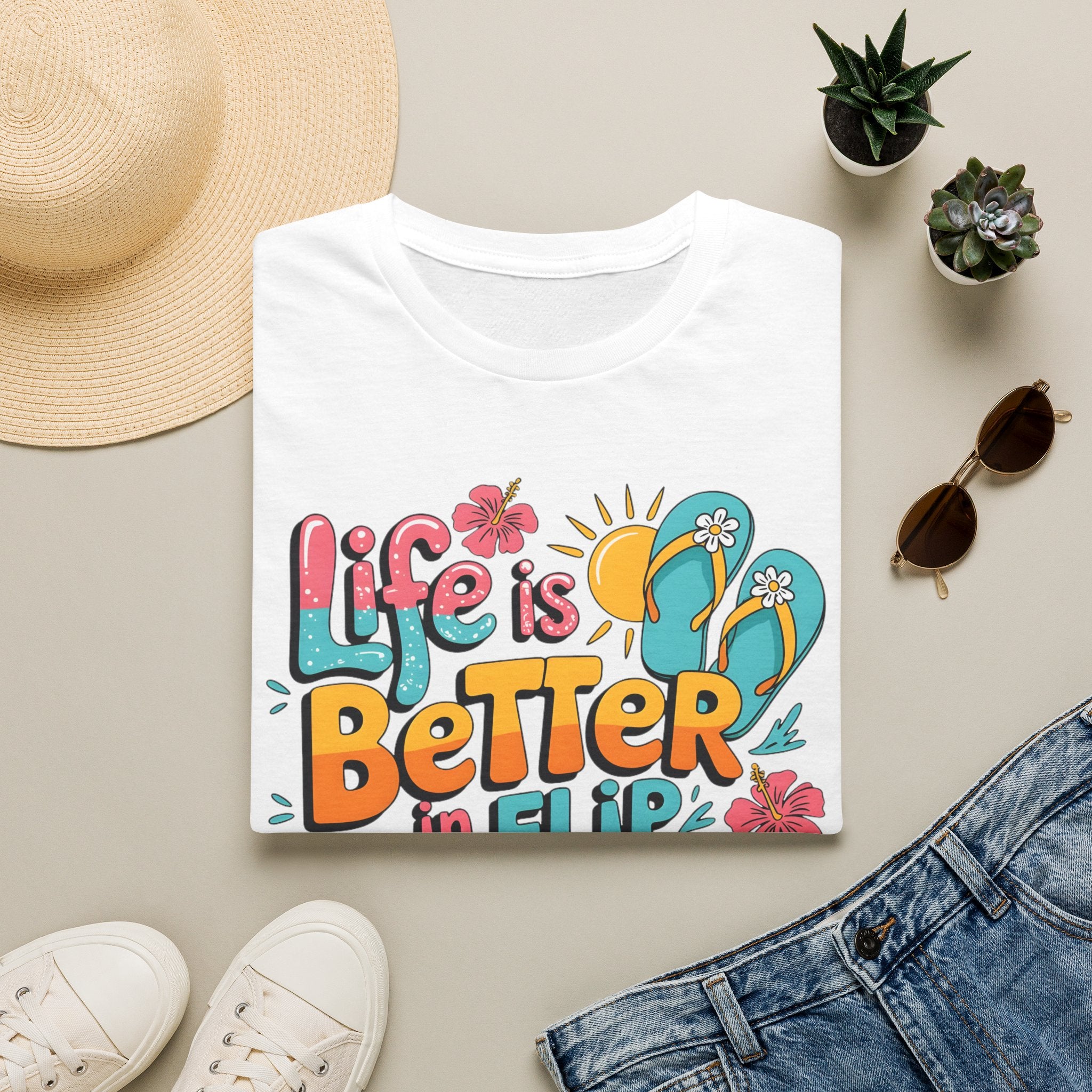 Life Is Better in Flip Flops T-Shirt — Tropical Beach Summer Tee