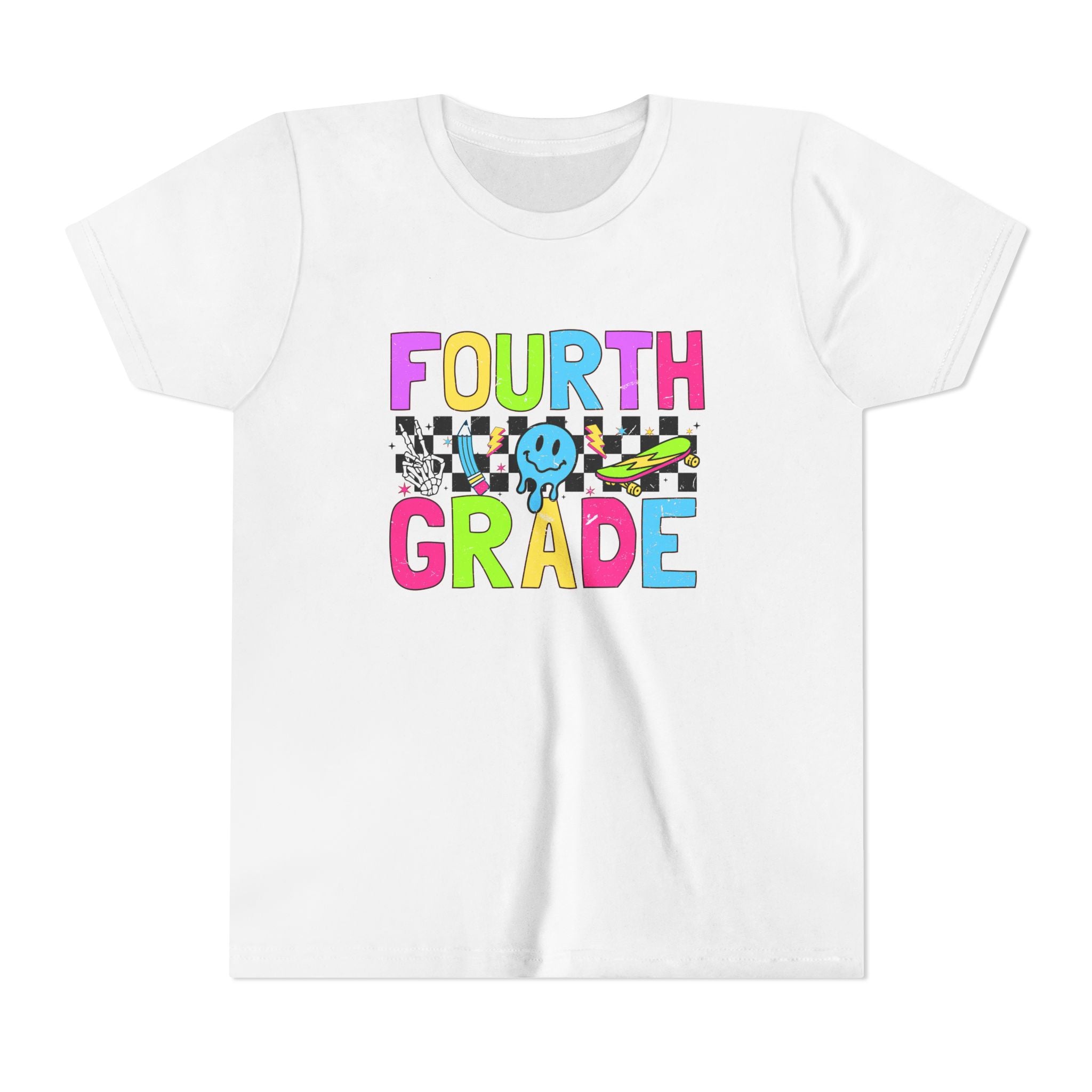 Fourth Grade Youth Tee — Colorful Smiley Back-to-School Shirt